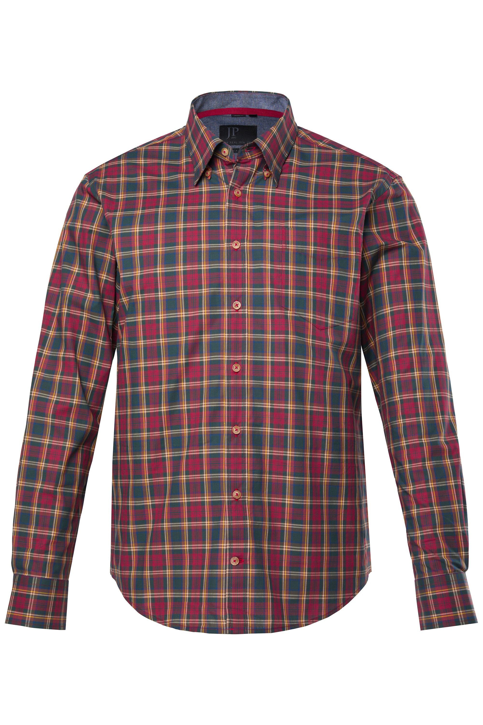 JP1880 Businesshemd Karohemd Langarm verdeckter Buttondown-Kragen