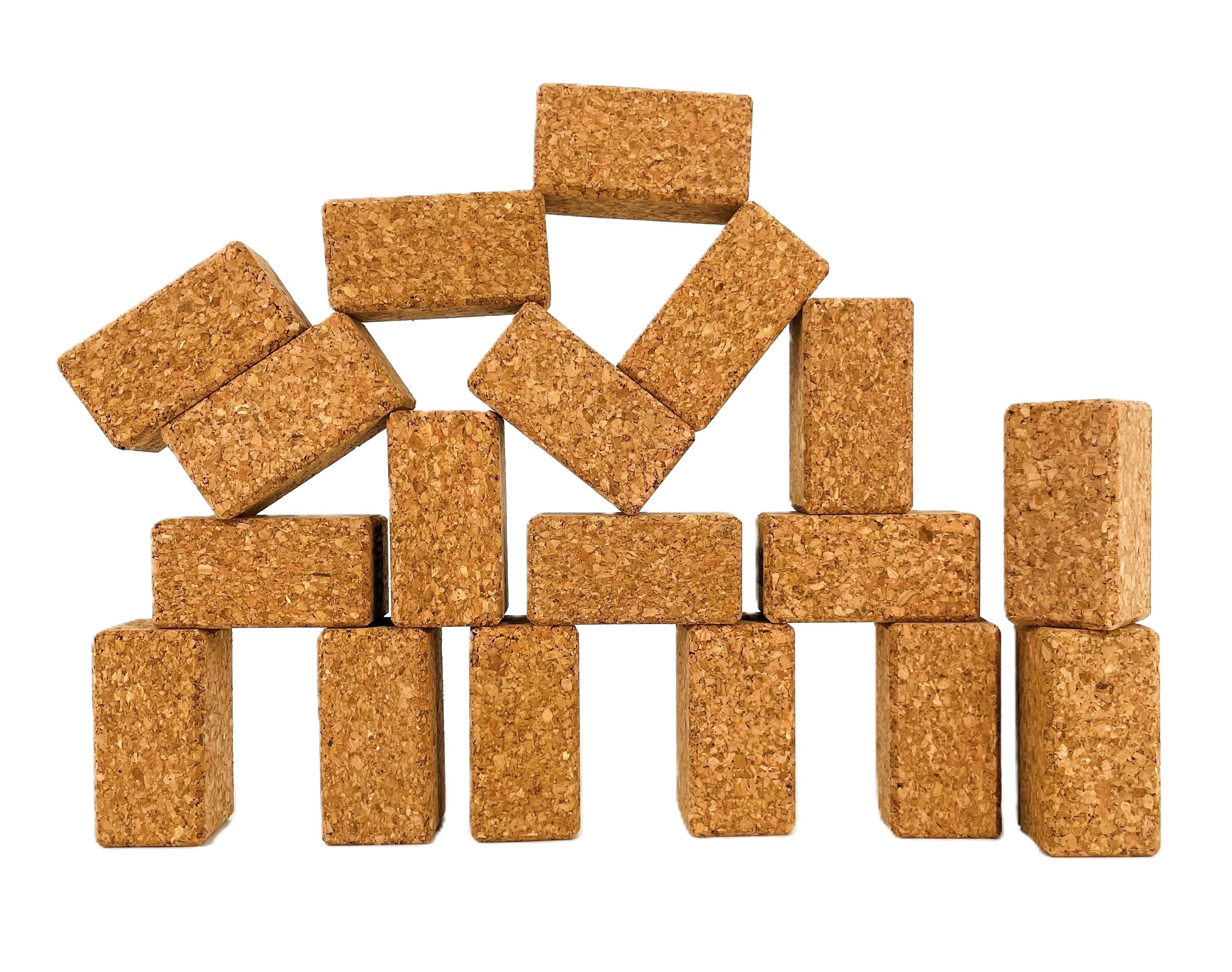 KORXX Stickle natur - 40 Quader aus Kork ab 18 Monate Spielbausteine, (Packung, 40 St., Set), Made in Germany, leicht, leise, sicher, nachhaltig