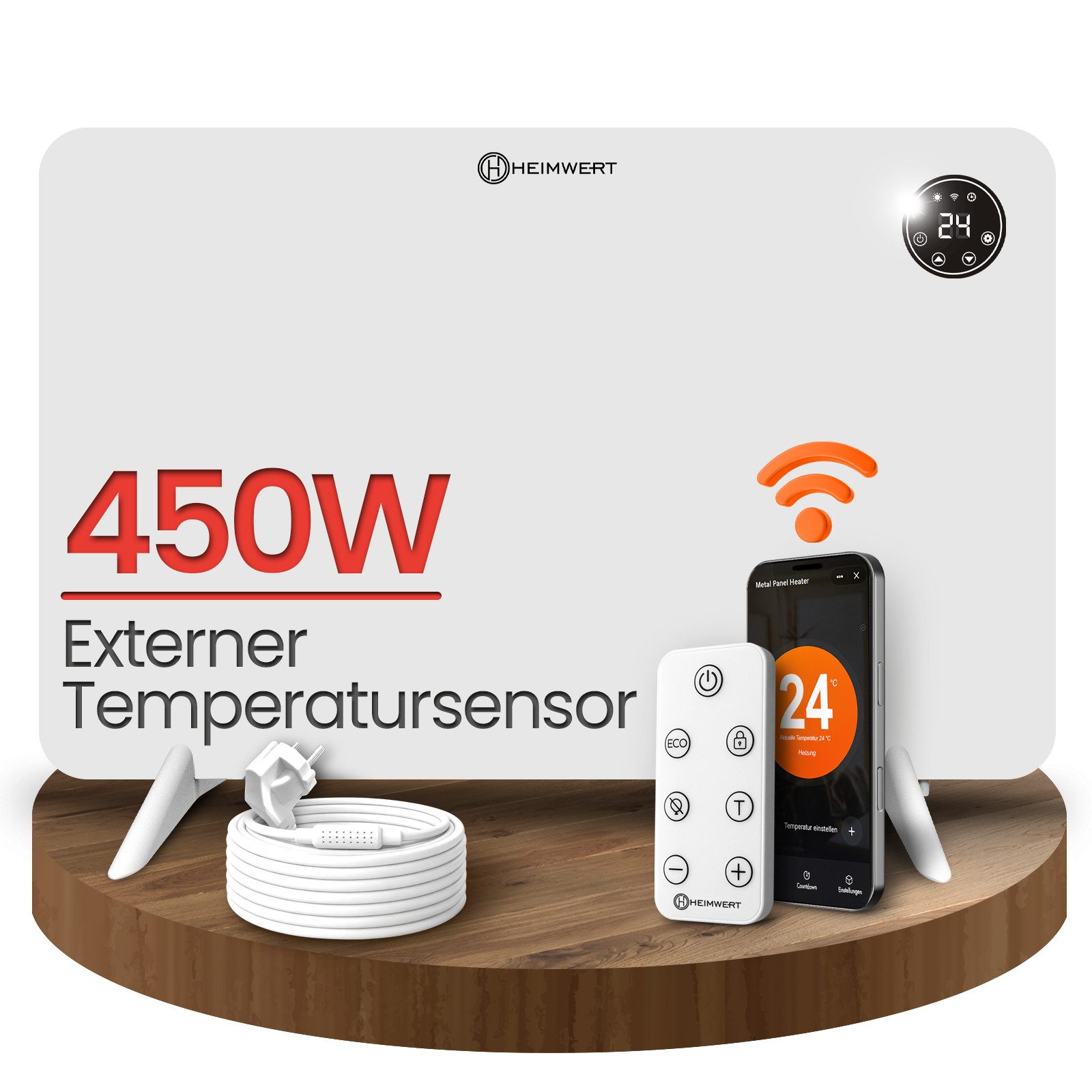 HEIMWERT Elektro-Heizkörper Infrarot Wandheizung 450/600 Watt, Luxusausstat günstig online kaufen