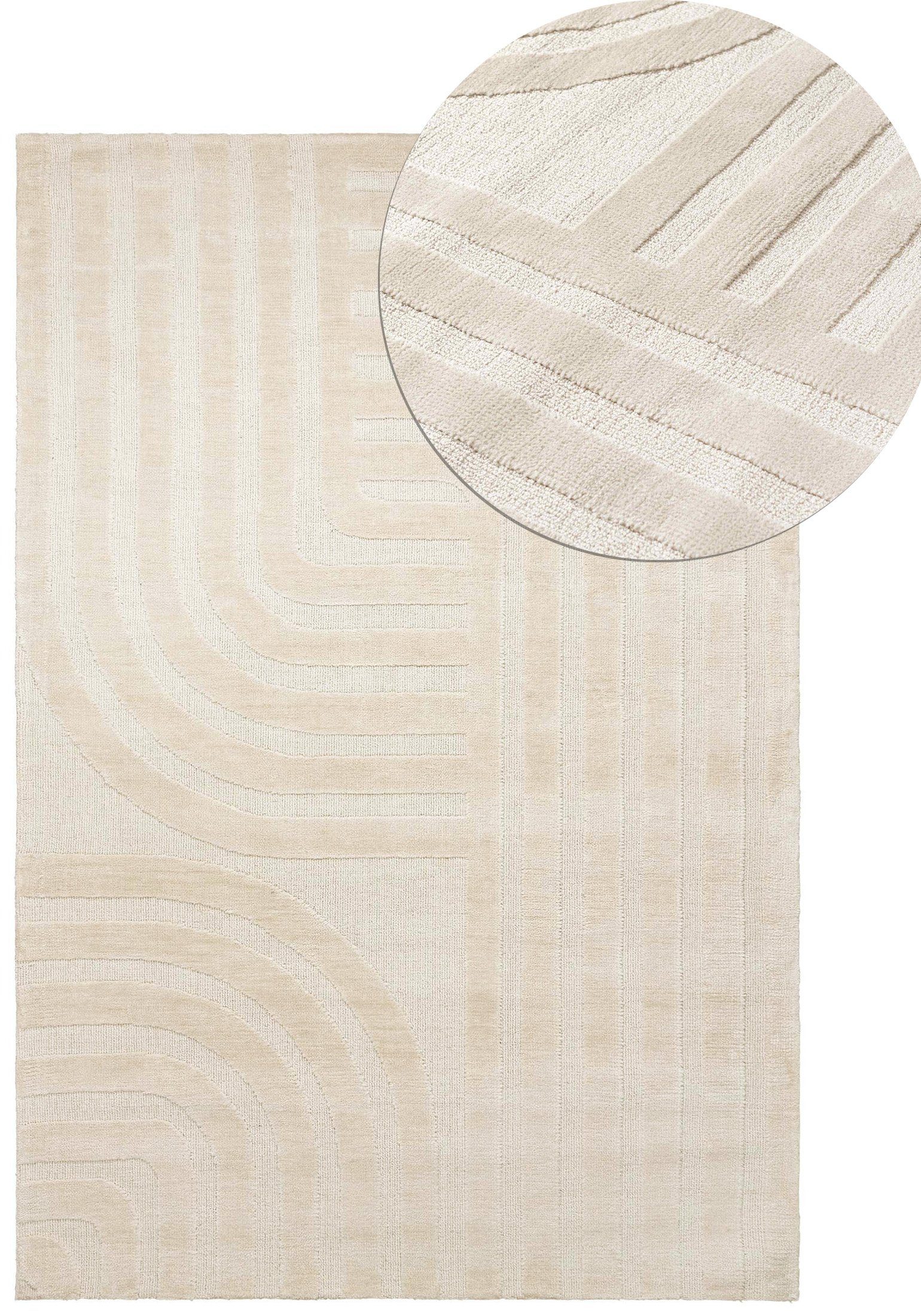 Designteppich Teppich Japandi & Boho Stil Geometrisch 3D Effekt, Mazovia, 80 x 150 cm