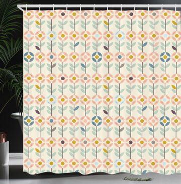 Abakuhaus Duschvorhang Moderner Digitaldruck mit 12 Haken auf Stoff Wasser Resistent Breite 175 cm, Höhe 180 cm, Floral Skandinavische Blumen Muster