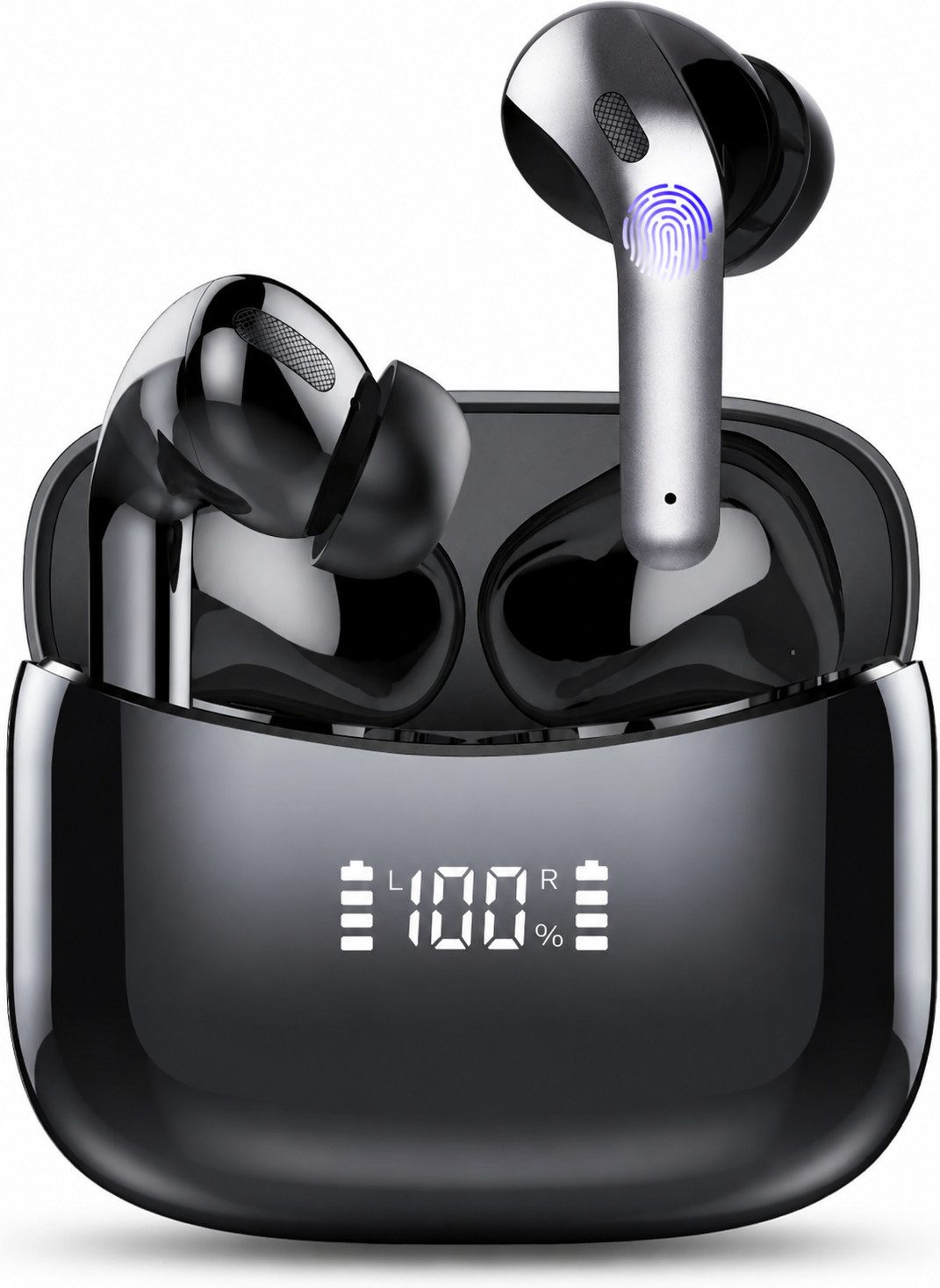 Futicare Bluetooth 5.4 mit Mikrofon, kabellose In-Ear-Kopfhörer (mit ENC-Anrufen, LED-Ladecase, 52h Akku, IPX7, USB-C, Touch-Steuerung, für Samsung A56/A16,S25/S26, Sport, iPhone, Android, Tablet & Laptop)