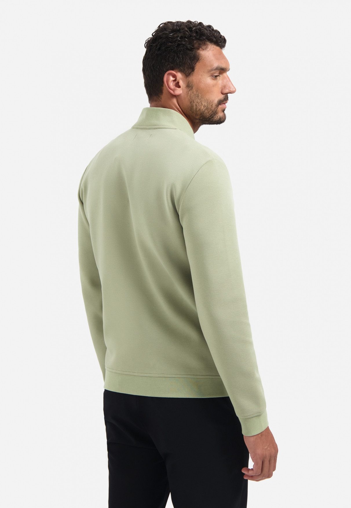 NO EXCESS Sweatjacke - strukturierte Sweatjacke mit Reißverschluss und Stehkragen