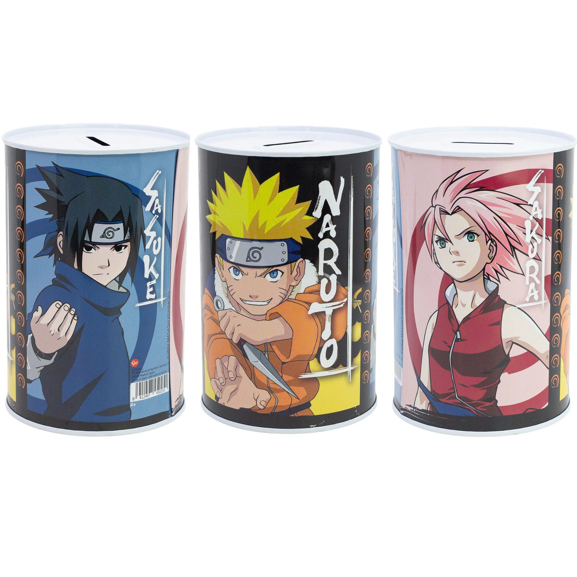 Naruto Spardose Anime Naruto Sasuke Sakura XL Spardose Sparschwein aus Weißblech