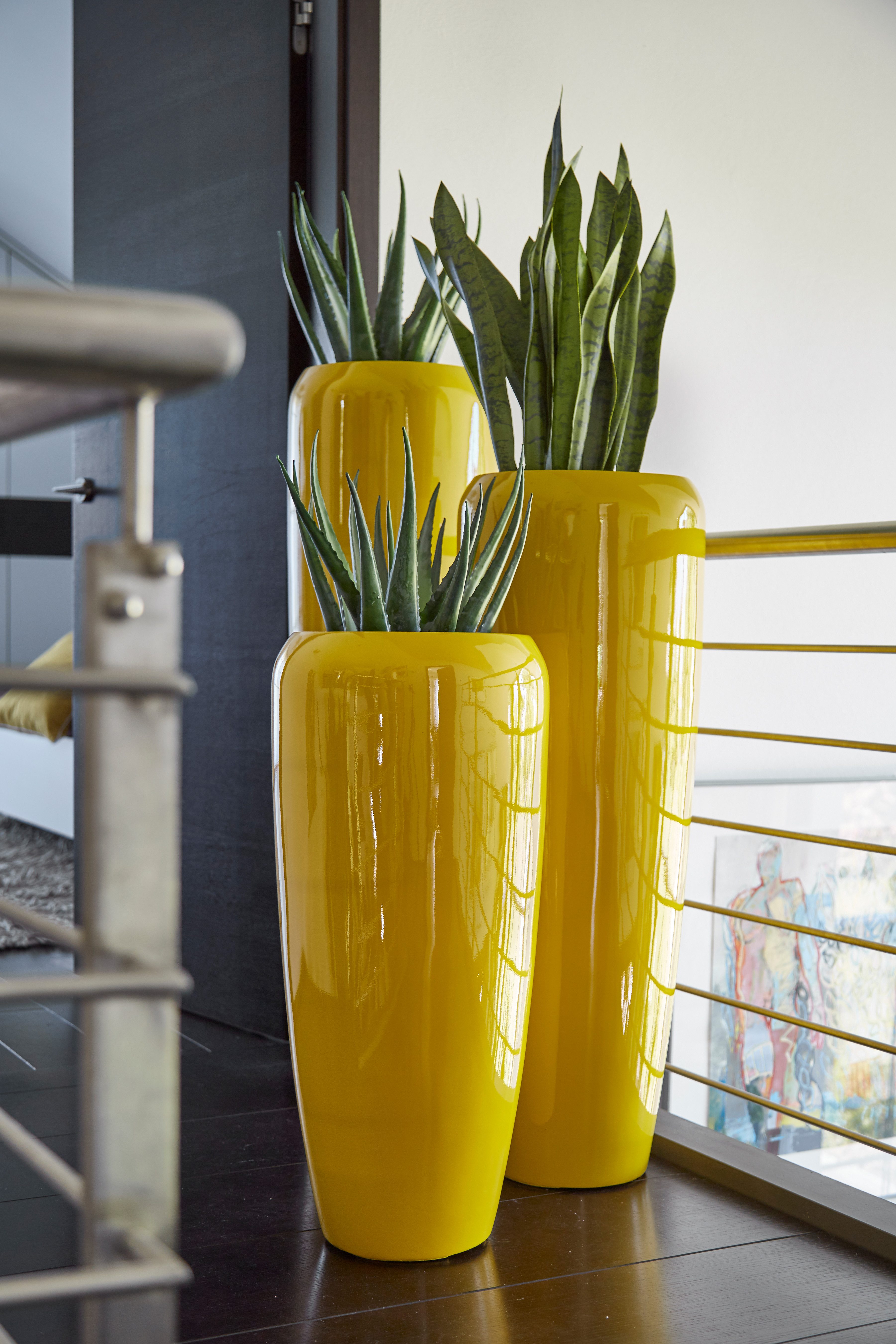 Flingora Bodenvase Cleo, mit Einsatz - Fiberglas - Indoor & Outdoor - Curry günstig online kaufen