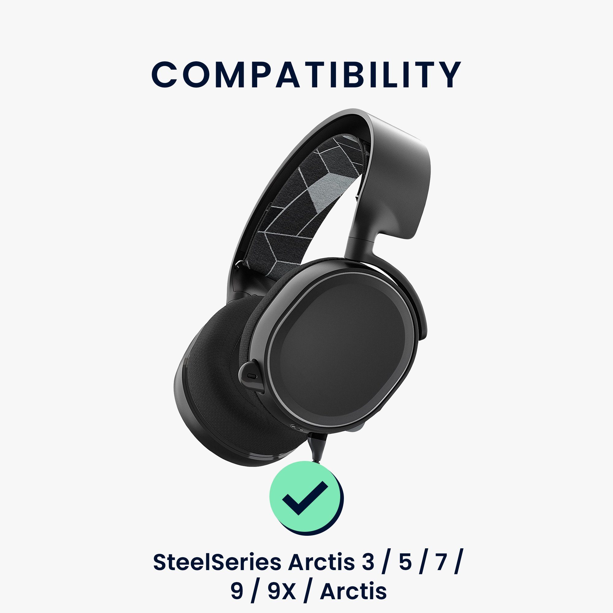 kwmobile 2x Ohr Polster für SteelSeries Arctis 3/5/7/9/9X Kopfhörer (Ohrpolster Kopfhörer - Kunstleder Polster für Over Ear Headphones)