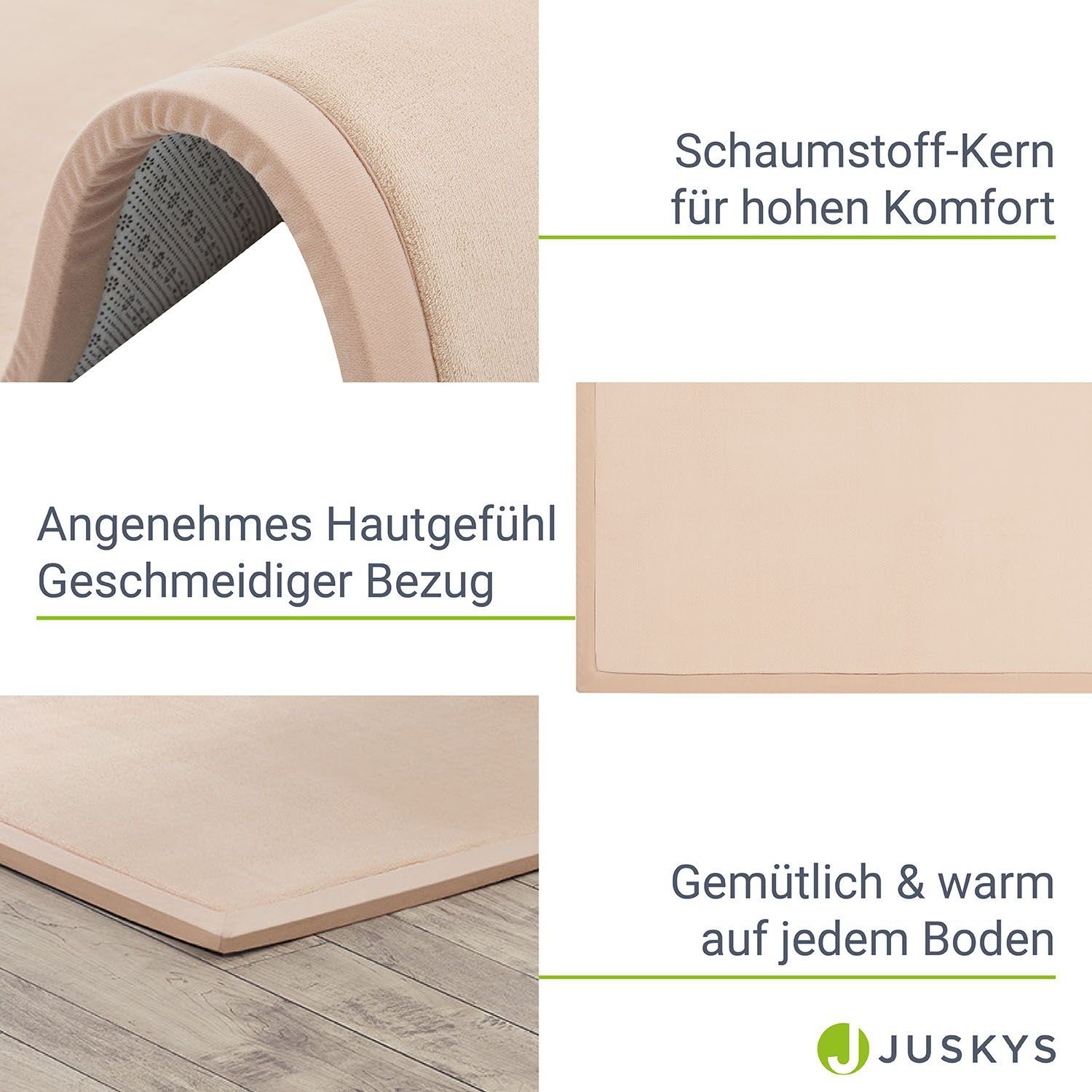 Juskys Puzzlematte Maila, Krabbeldecke, 180x120 cm, rutschfest, flauschiger Bezug