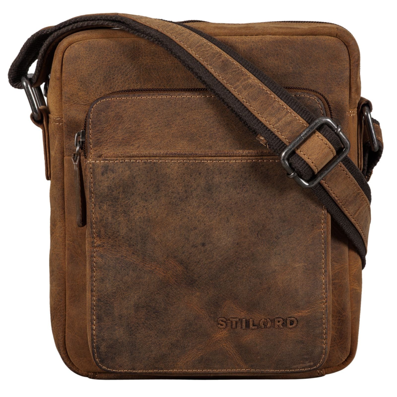 STILORD Schultertasche "Vittorio" Moderne Vintage Herrentasche zum Umhängen klein Echtleder