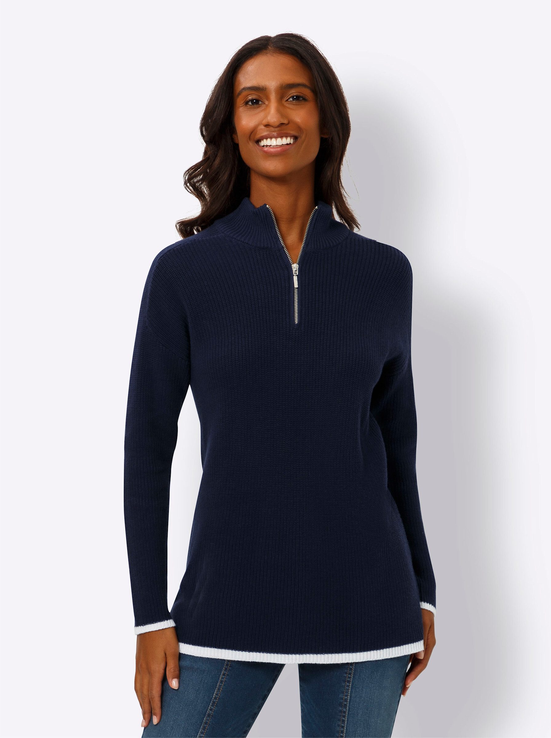 heine Strickpullover Troyer günstig online kaufen