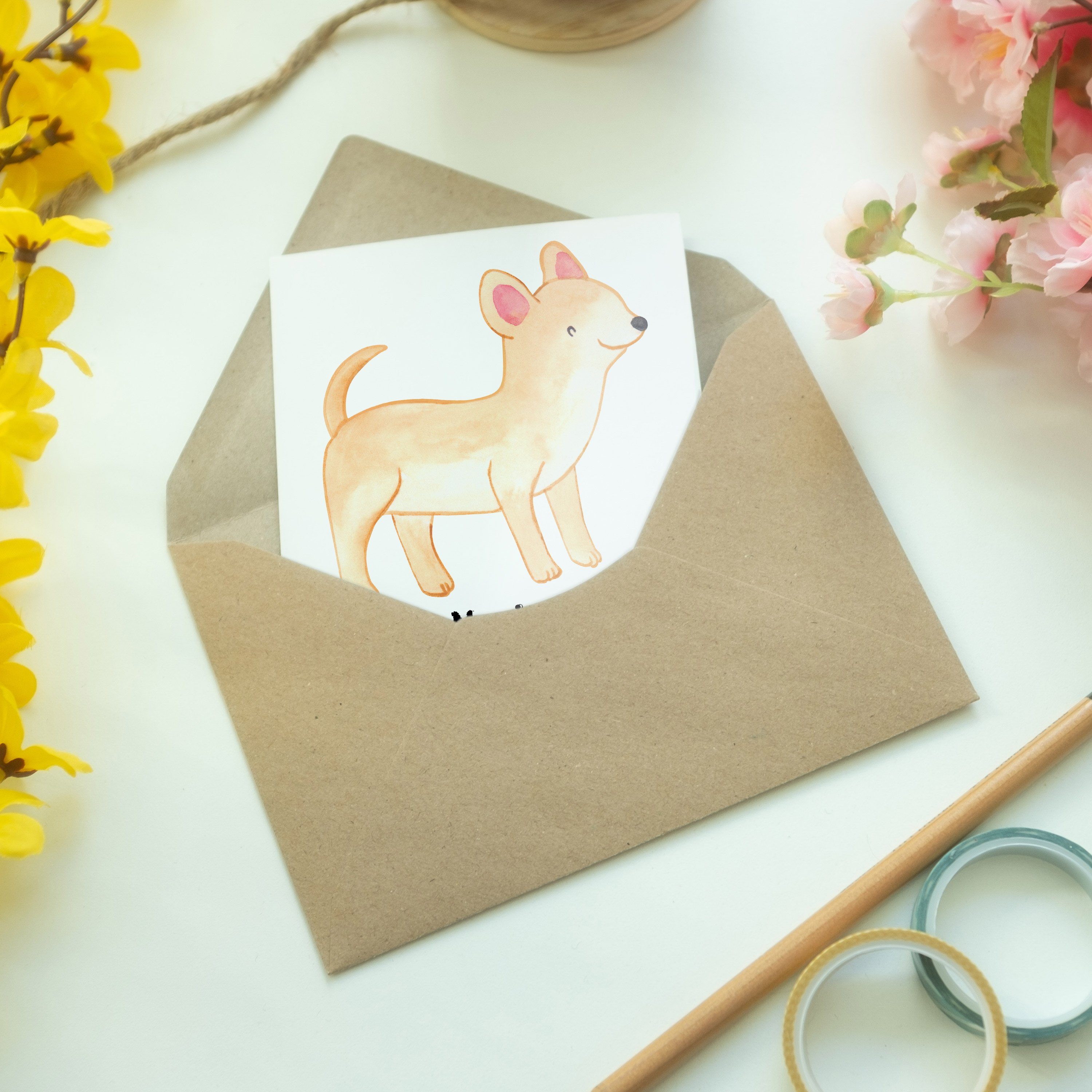 Mr. & Geschenk, Lebensretter Mrs. - Grußkarte - Weiß Panda Chihuahua Geburtstagskarte, Rassehund