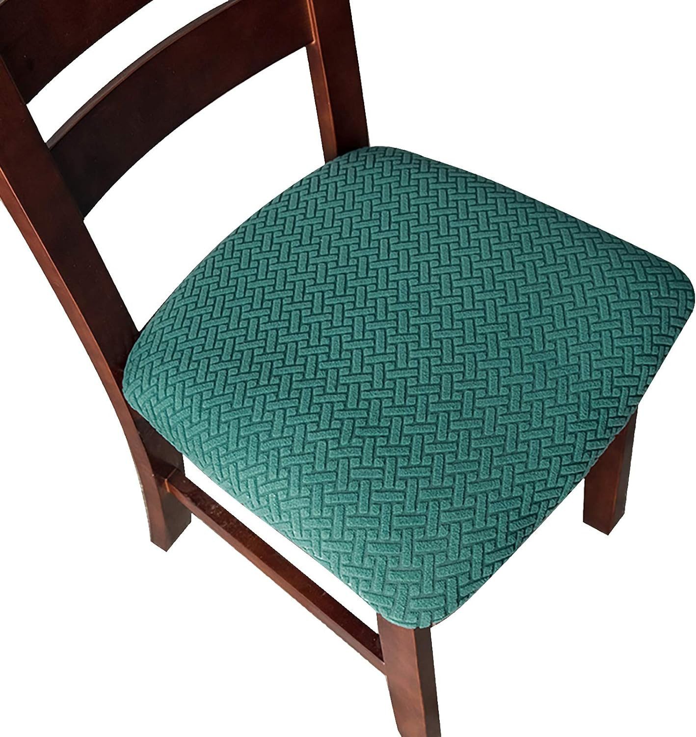 Coonoor Stuhlhusse Stuhlbezug Sitzfläche 4er Set, Stretch Bezug für Stühle Sitzbezüge, für Esszimmerstühle Abwaschbar Schonbezug Stuhl Hussen für