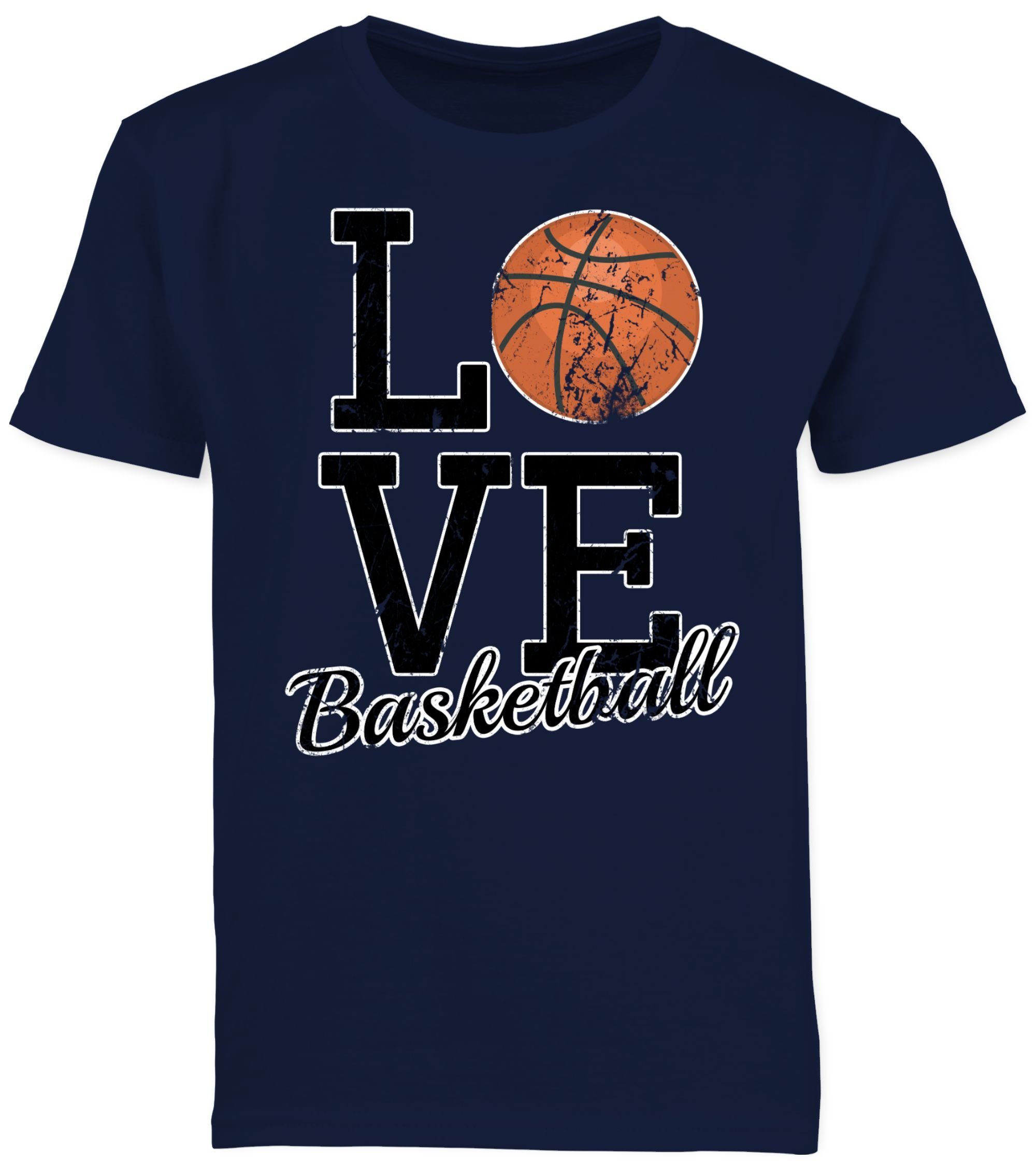 Basketball Love Sport 1 T-Shirt Dunkelblau Kleidung Kinder Shirtracer