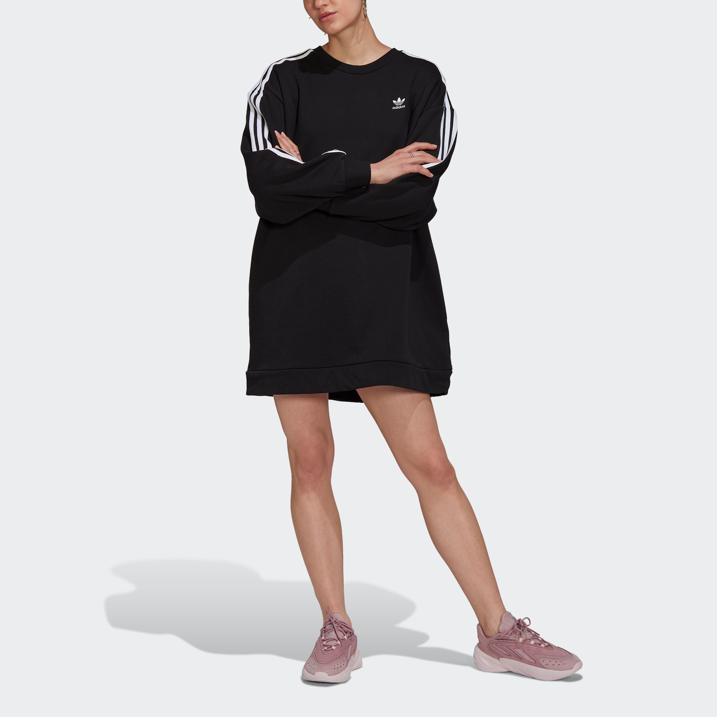 CLASSICS Sweatkleid adidas ADICOLOR SLEEVE SWEATKLEID BLACK Originals LONG