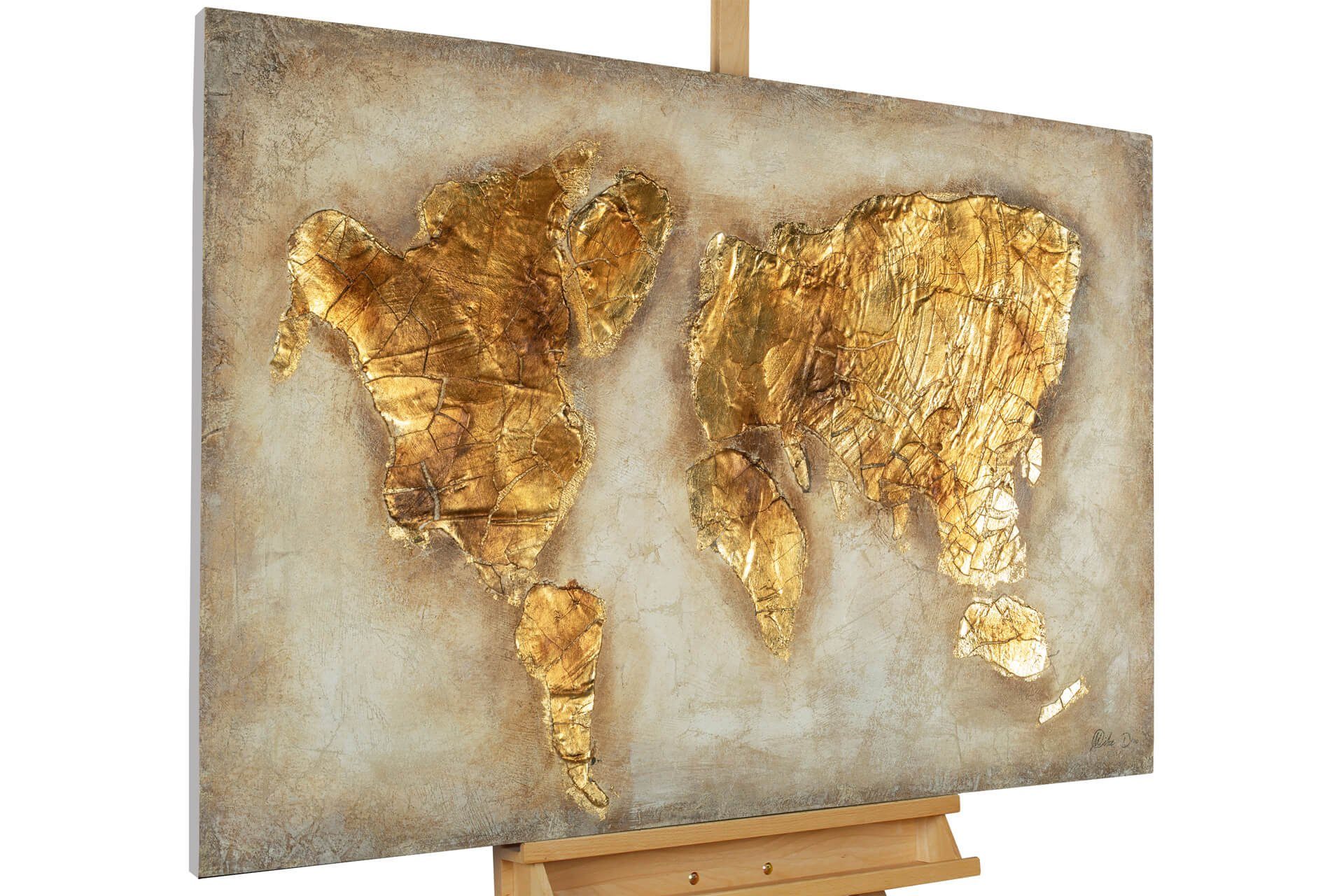 KUNSTLOFT Картина Kostbarer Planet 120x80 cm, Leinwandbild 100% HANDGEMALT Wandbild Wohnzimmer