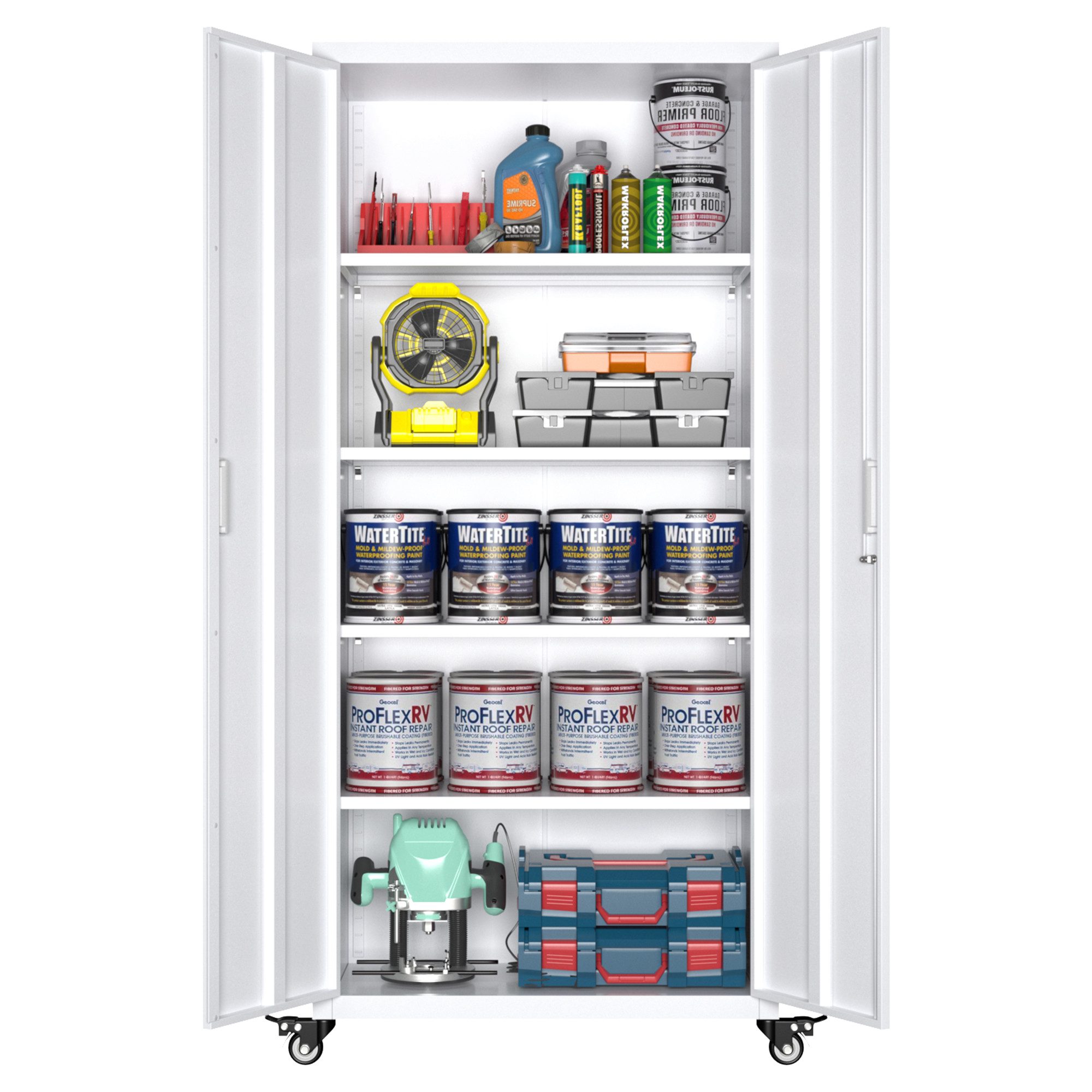 AOBABO Fächerschrank für autos, räder, eingebaute rollen (1er Set) mit zwei günstig online kaufen