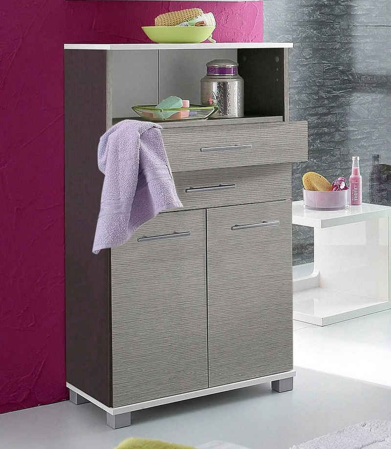 Schildmeyer Midischrank Rhodos Breite 60 cm, verstellbarer Einlegeboden, Metallgriffe, 2 Schubladen