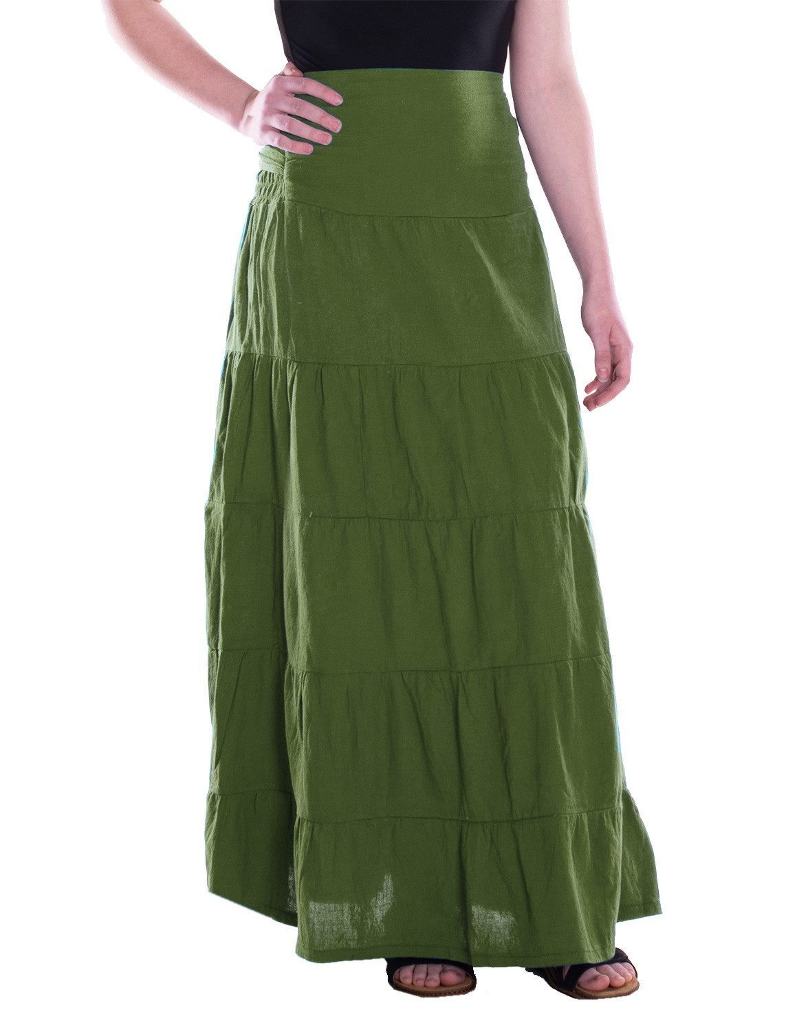 Vishes Maxirock Damen Maxi-Rock Baumwolle Vintage, günstig online kaufen