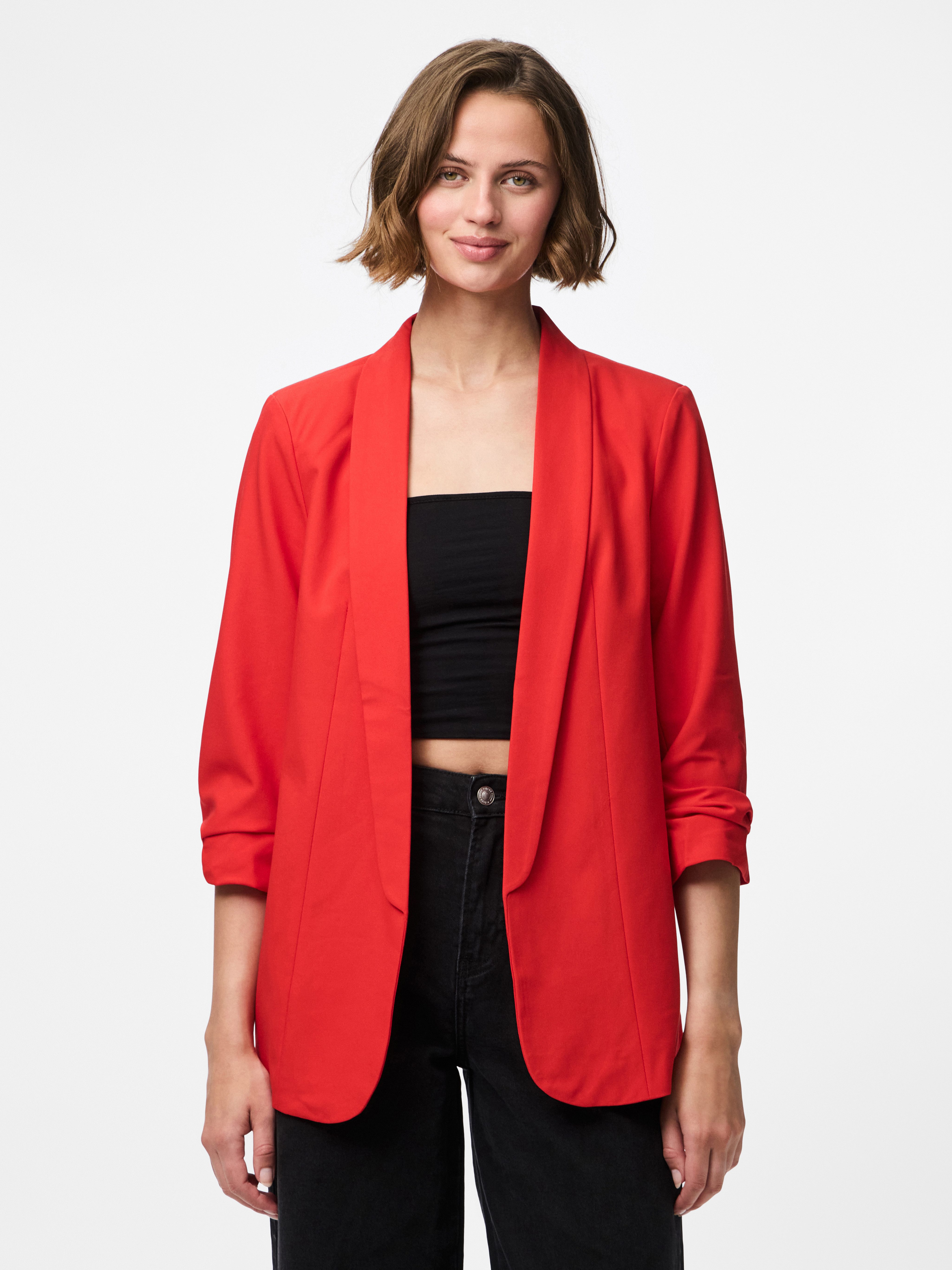 pieces Blusenblazer PCBOSELLA 3/4 BLAZER NOOS Materialmix, regular fit