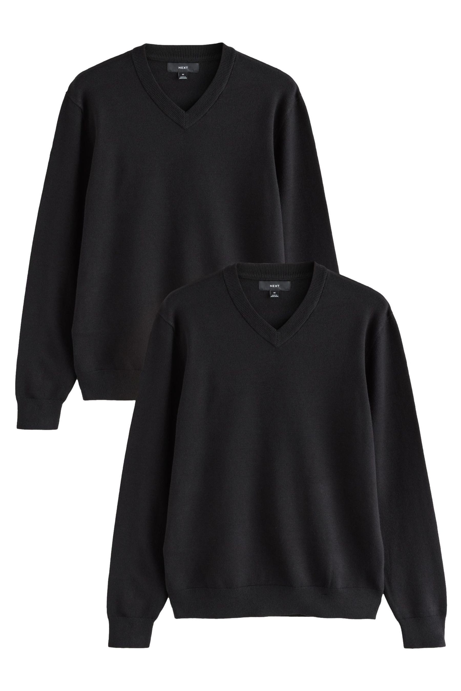 V-Ausschnitt-Pullover Regular Fit Pullover mit V-Ausschnitt, 2er Pack