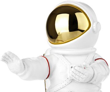 BRUBAKER Dekofigur Astronaut kämpft in Karate Pose - 17 cm Figur mit verchromtem Helm (Dekoration - Weiß, 1 St., Weltraum Deko Skulptur), Handbemalte moderne Raumfahrt Statue