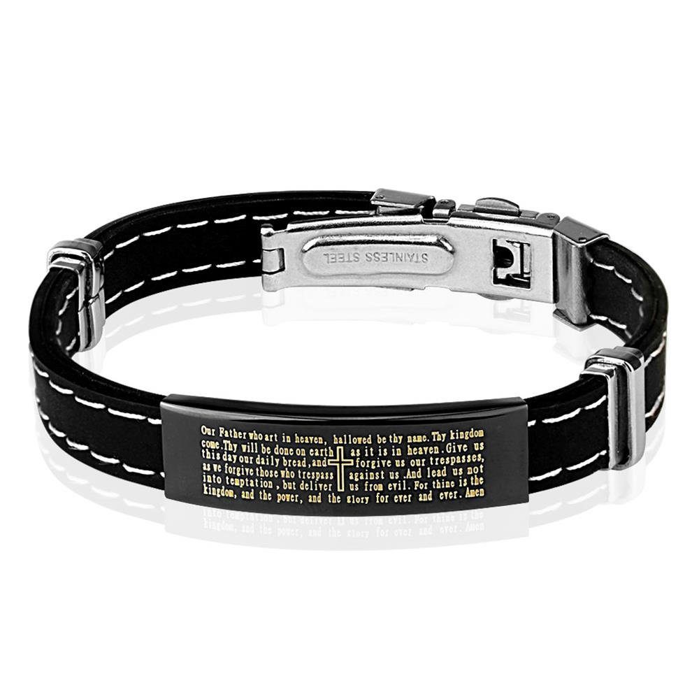BUNGSA Armband Armband aus Gummi Armband, Bracelet Armschmuck Gebet Schwarz Unisex 1-tlg), (1