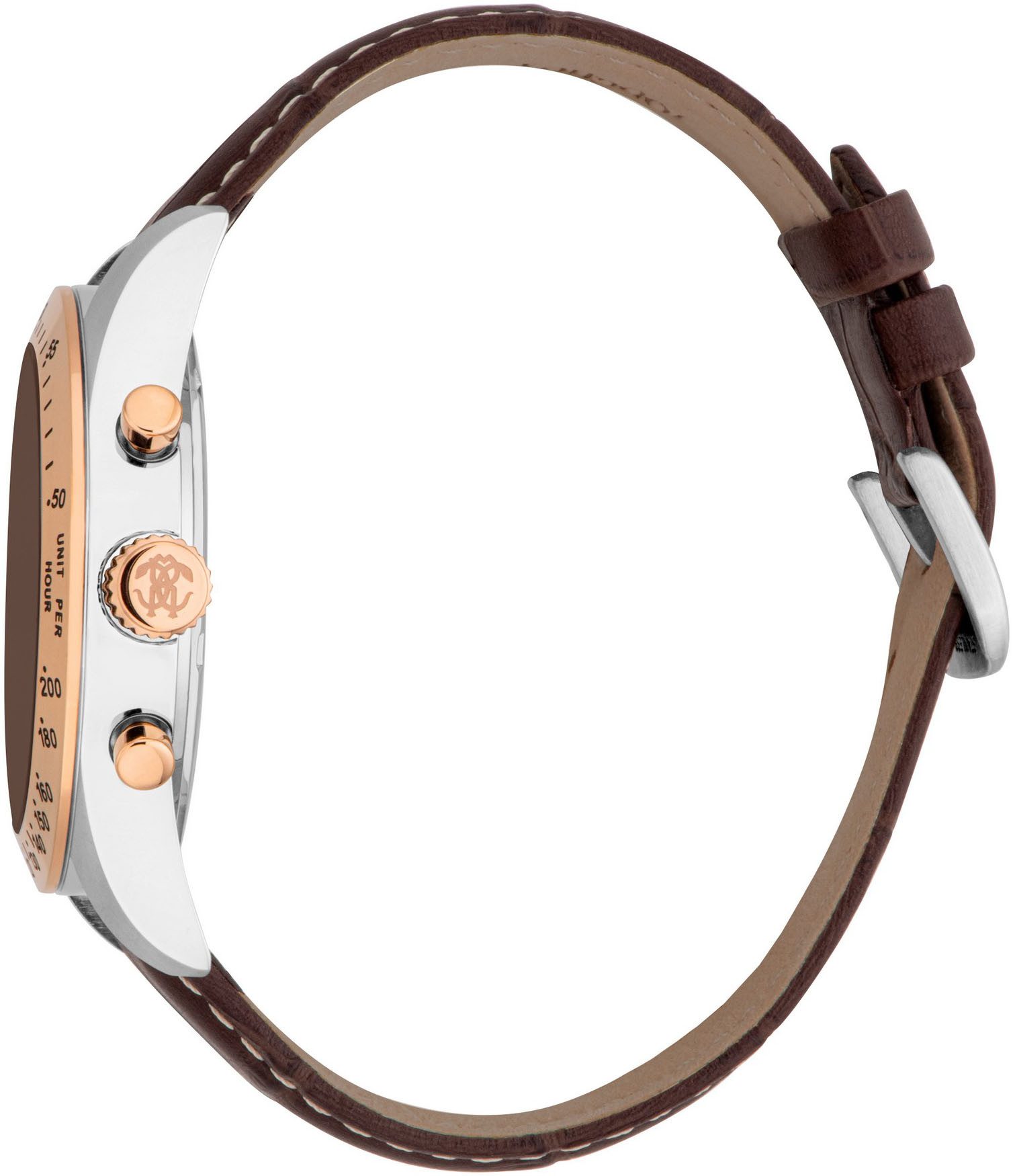 roberto cavalli Chronograph Uomo Chrono RC5G046L1035, Quarzuhr, Armbanduhr, Herrenuhr, Lederarmband, analog, Tag