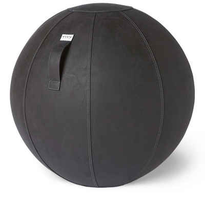 VLUV Sitzball »VLUV BOL Vega Sitzball, ergonomisches Sitzmöbel für Büro und Zuhause, Farbe: Schwarz, Ø 60cm - 65cm, Bezug aus veganem Kunstleder, robust und formstabil, mit Tragegriff«
