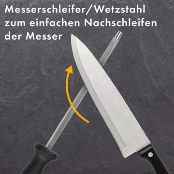 classbach Messerblock C-MBS 4019, Messerblockset, 14-teilig, Holzoptik, Edelstahl