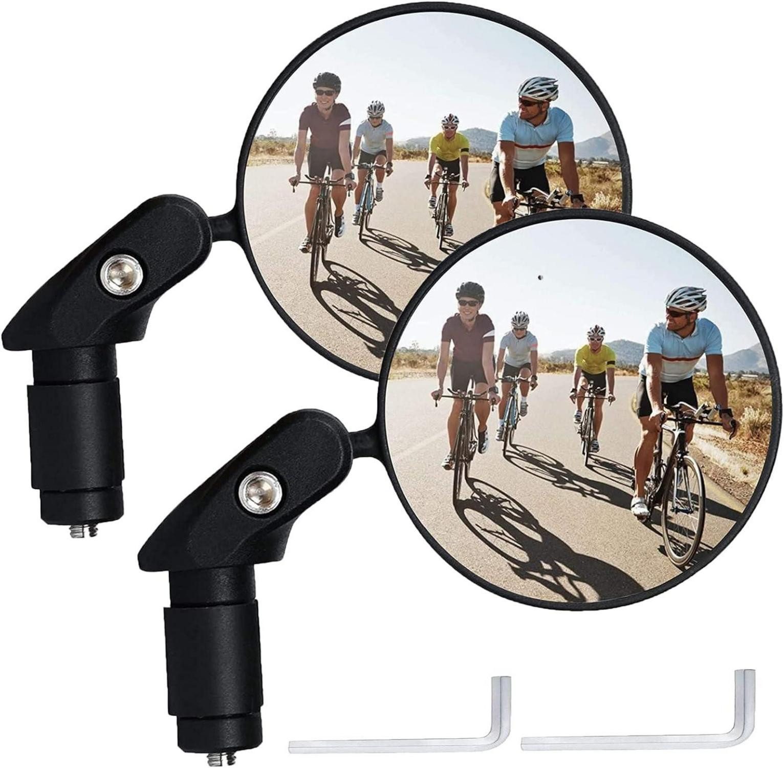 Fahrradständer 2er Set Fahrradspiegel HD 360° Drehbar Universal Lenker Spiegel für