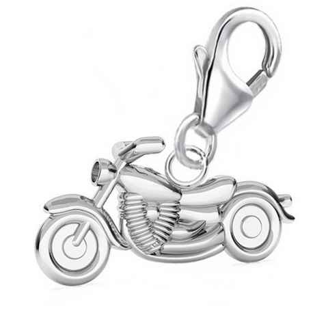 Goldene Hufeisen Charm-Einhänger Motorrad Karabiner Charm Anhänger für Bettelarmband 925 Silber (inkl. Etui), für Gliederarmband oder Halskette