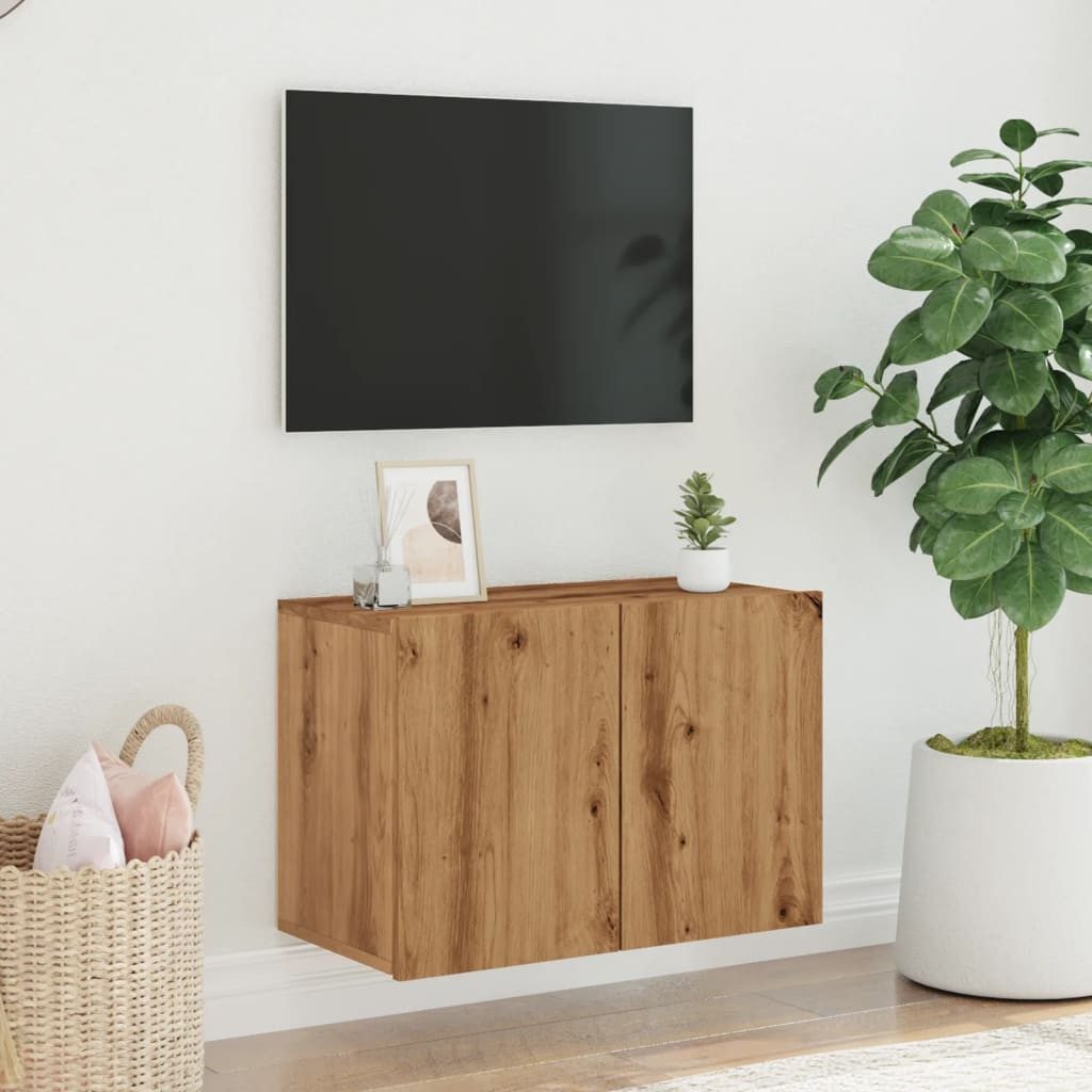 vidaXL TV-Wand TV-Wandschrank Artisan-Eiche 60x30x41 cm, günstig online kaufen