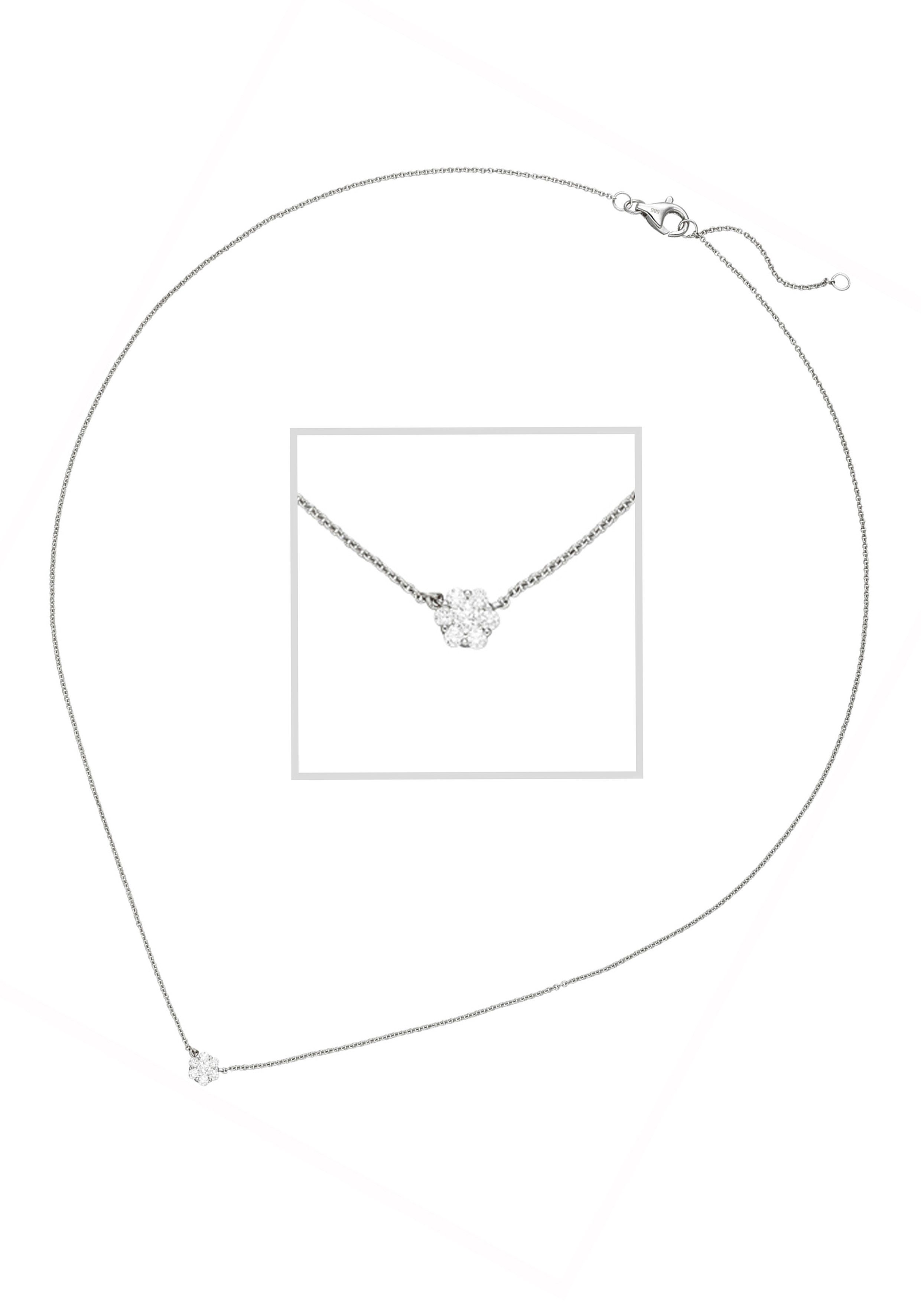 JOBO Kette mit Anhänger 7 Diamanten, 58...
