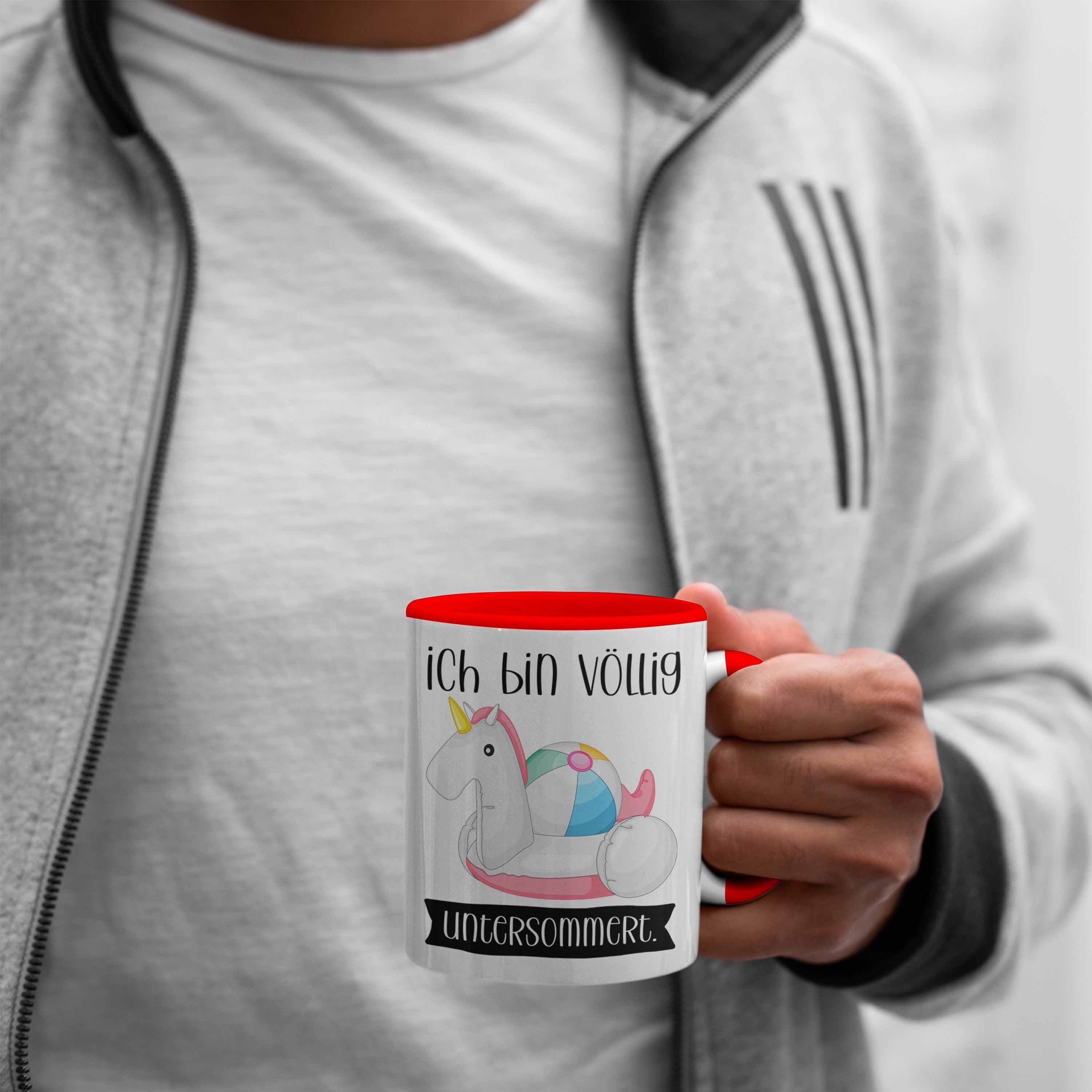 Frauen Völlig Lustige für Rot Tasse Ich mit Bin Gesche Tasse Untersommert Trendation Spruch