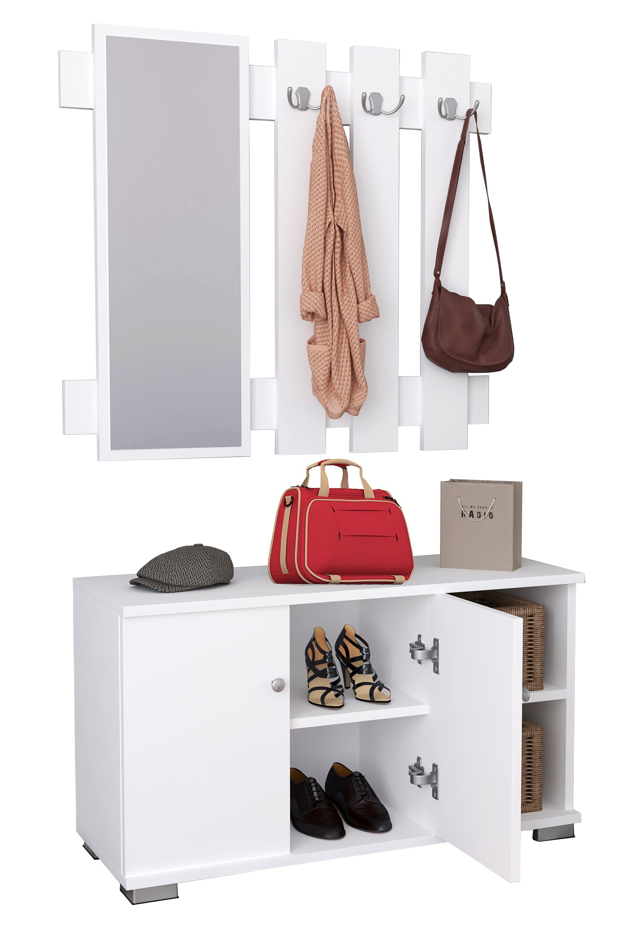 VCM Schuhschrank 2tlg. Holz Garderobe Dielenmöbel günstig online kaufen