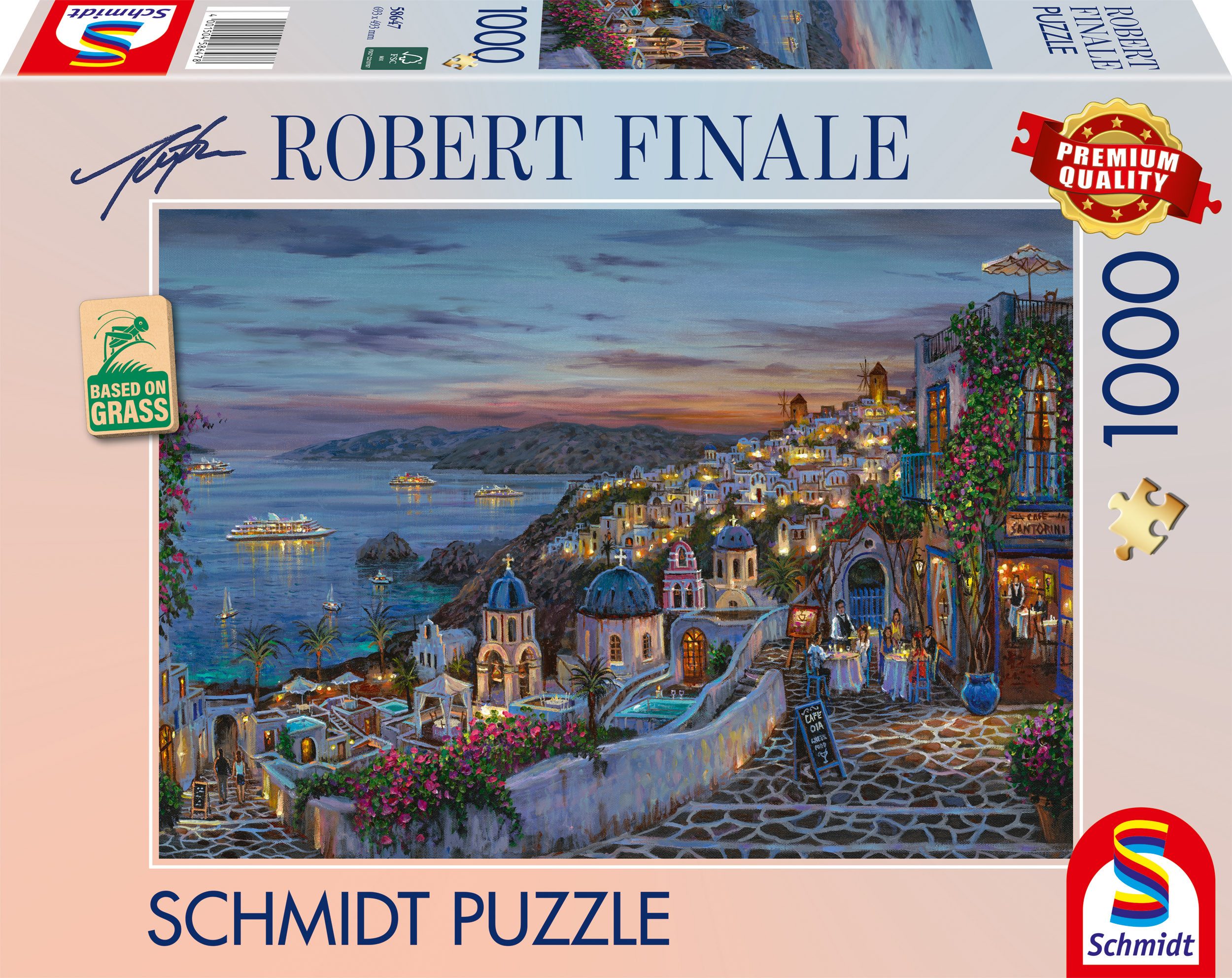 Schmidt Spiele Puzzle Robert Finale, Santorini Sonnenuntergang, 1000 Puzzleteile, Made in Germany