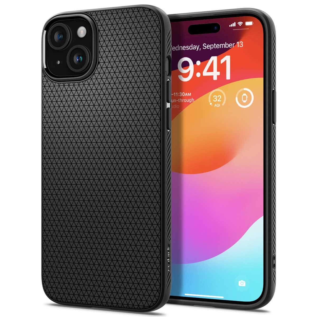 Spigen Backcover Spigen Liquid Air™ Backcover Apple iPhone 15 - Matte Black