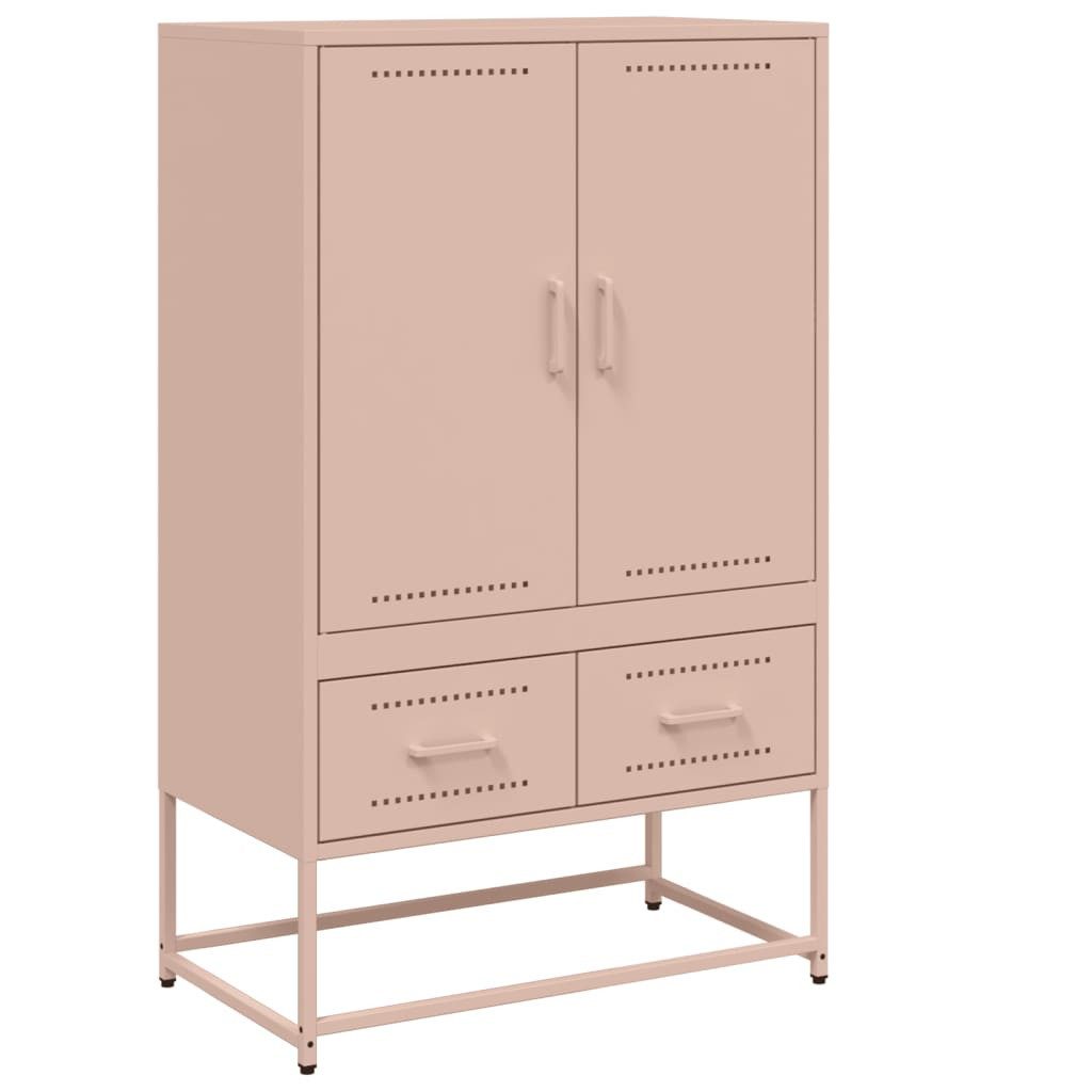 vidaXL Highboard Highboard Rosa 68x39x111,5 cm Kaltgewalzter Stahl