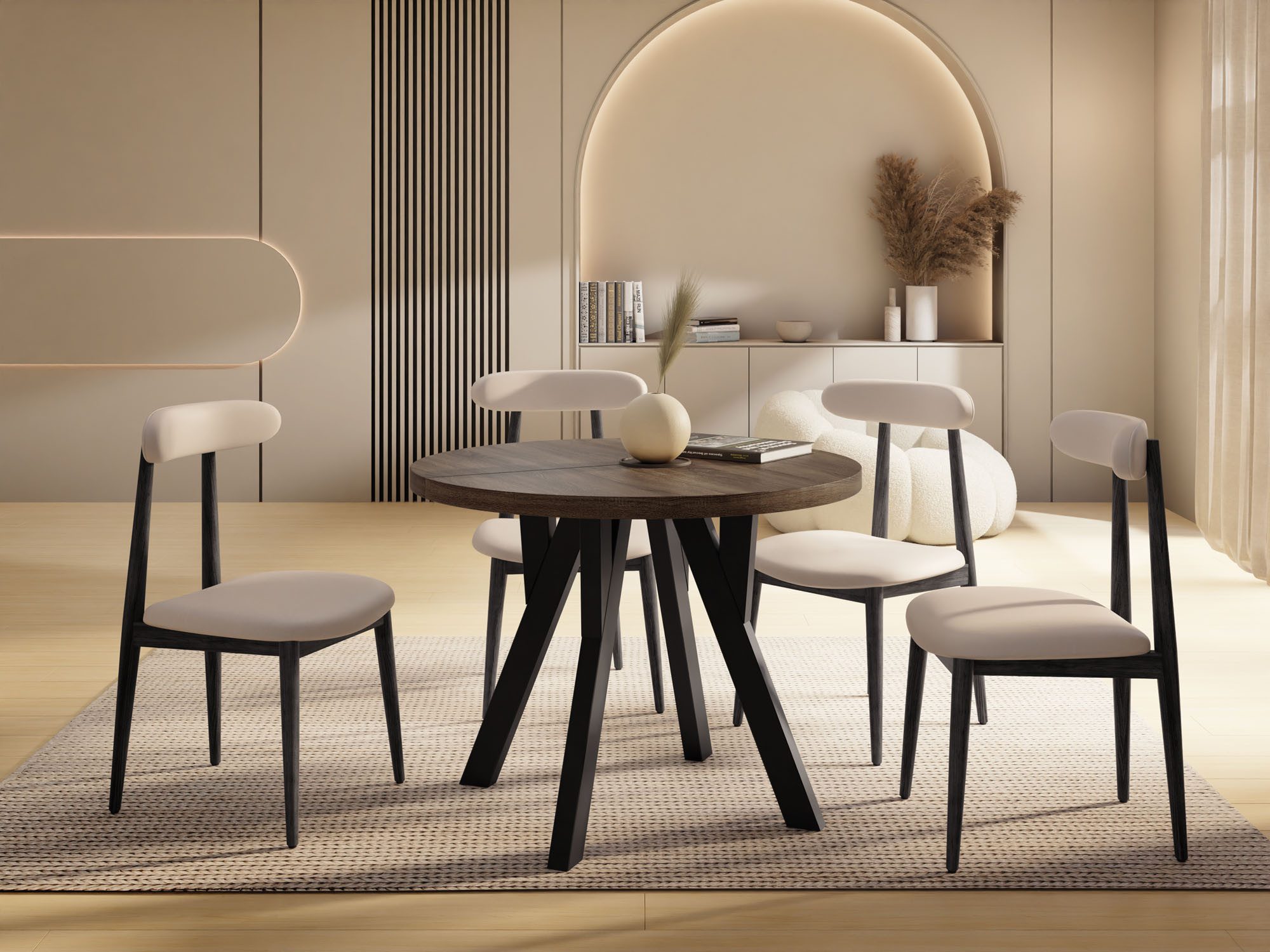 WFL GROUP Esstisch Avero Black (vier Größen – 80/90/100/100 cm, ausziehbar günstig online kaufen