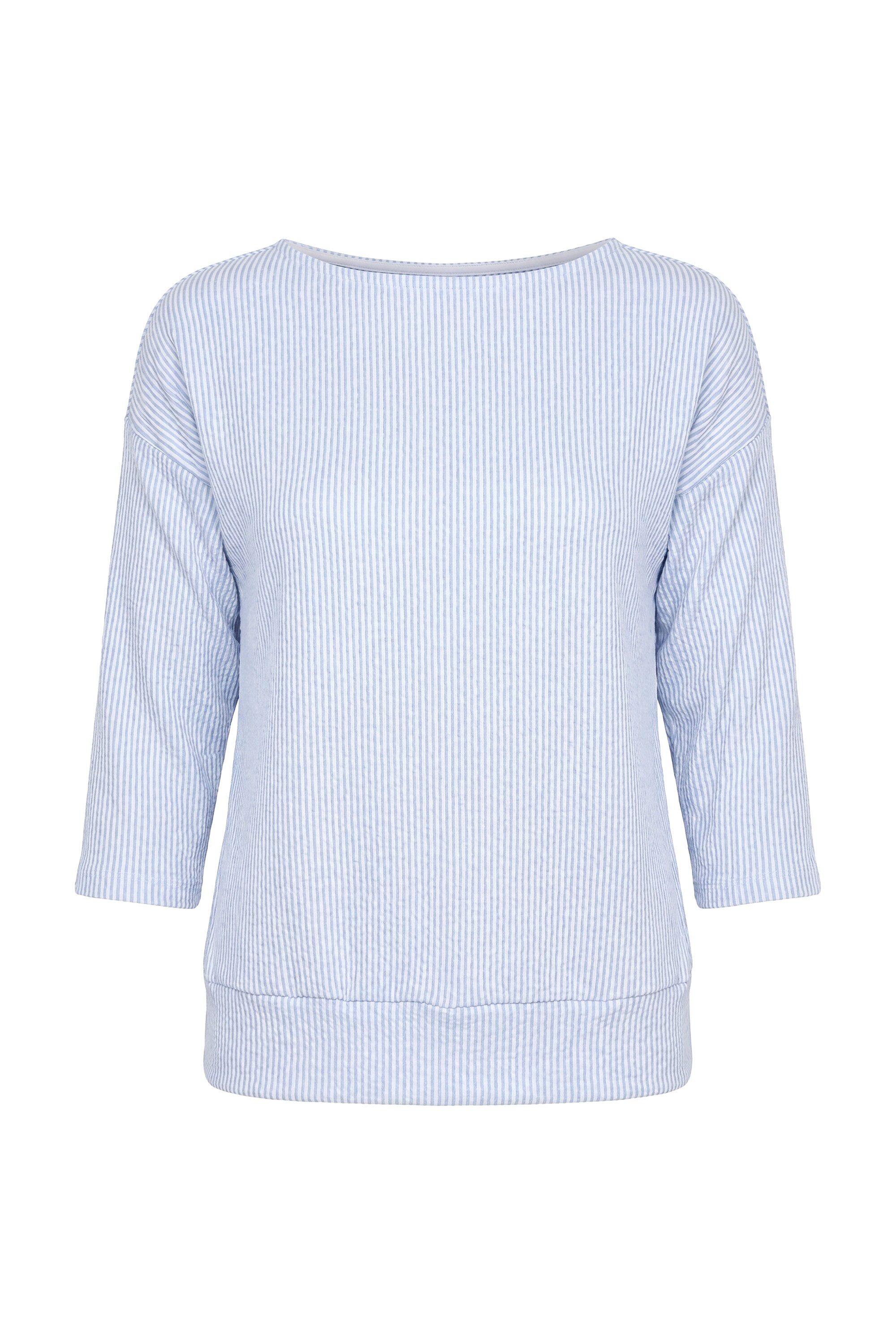 Ulla Popken Sweatshirt Sweatshirt Streifen U-Boot-Ausschnitt