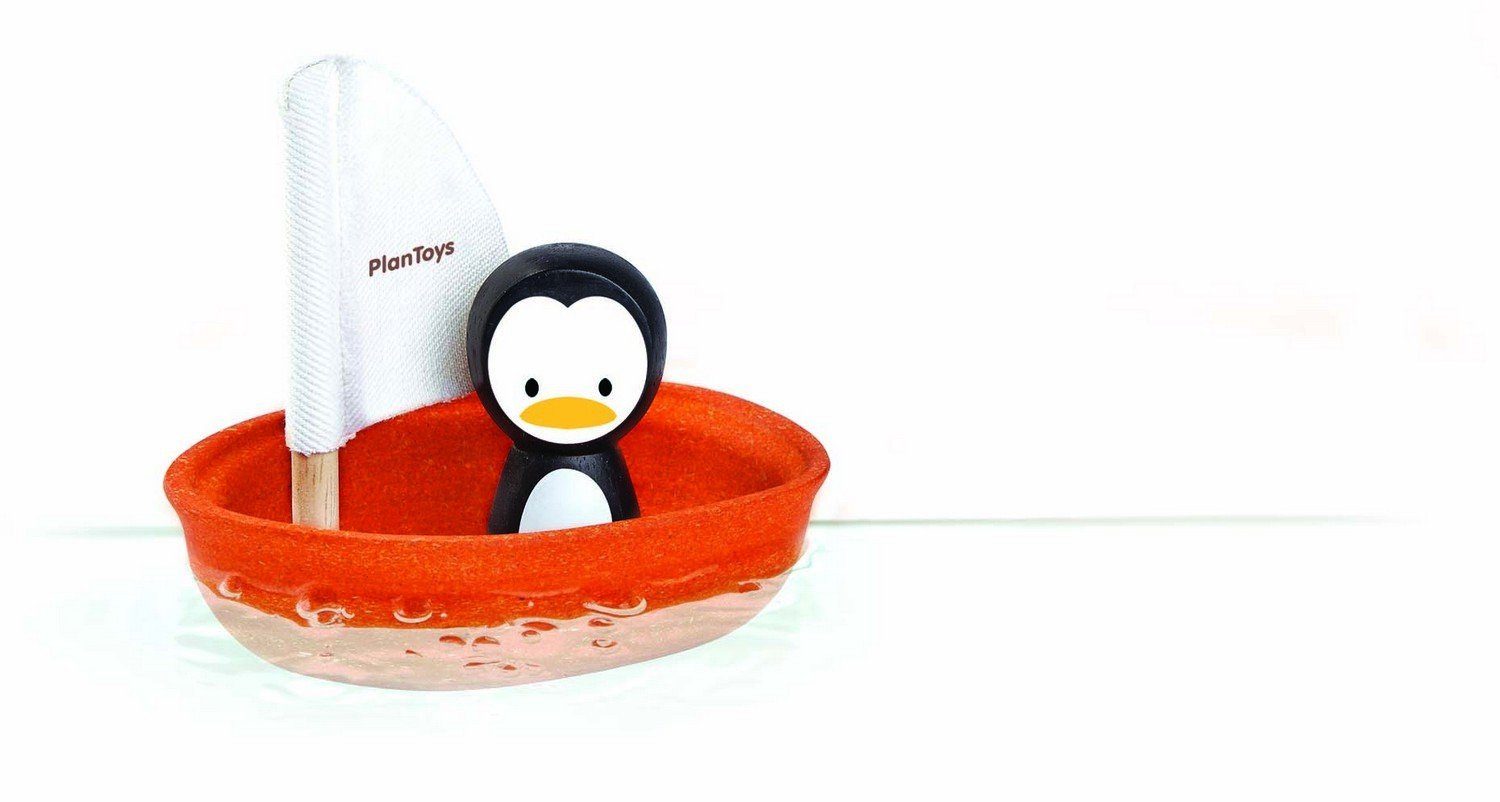 Plantoys Badespielzeug Segelboot Pinguin