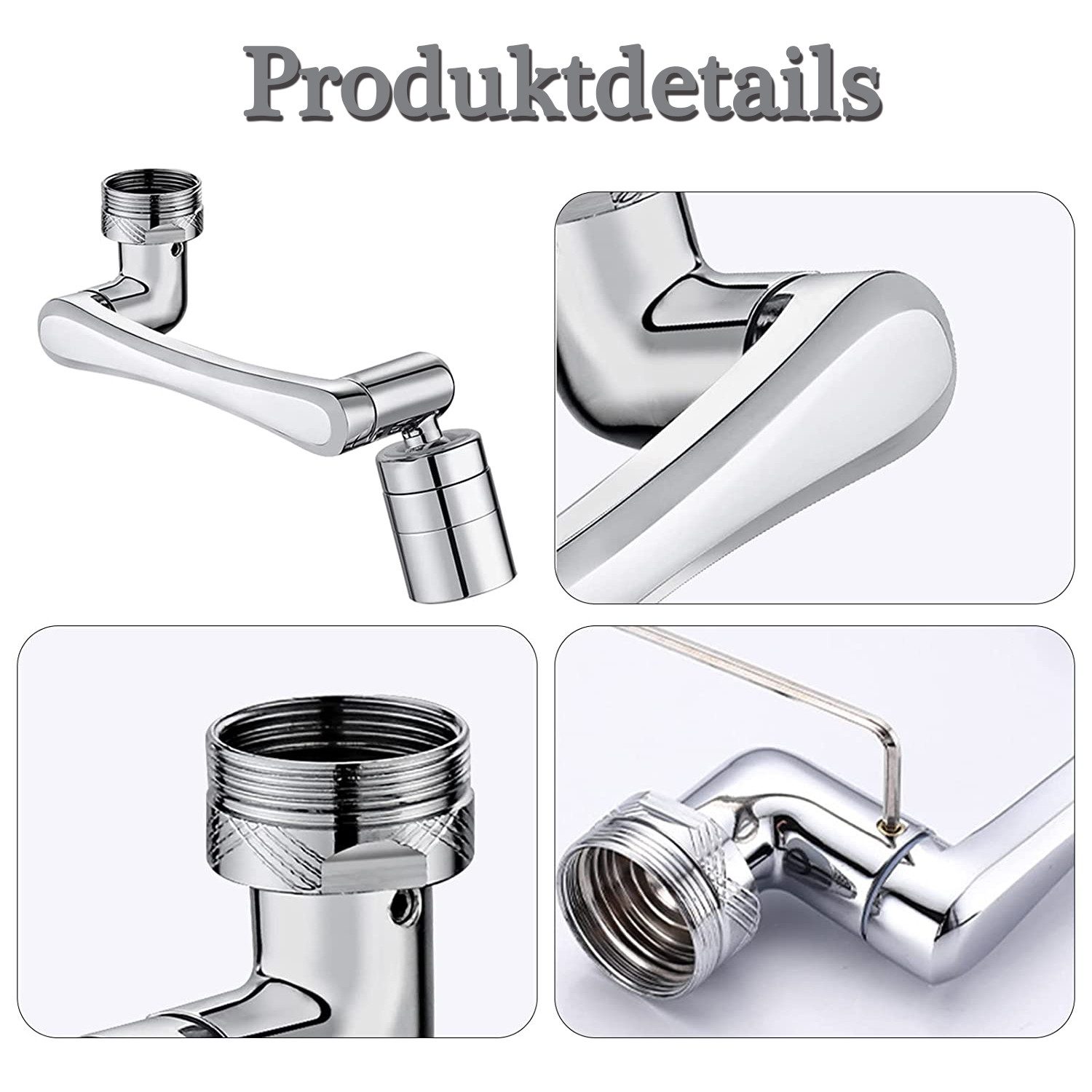 TUWENA Waschtischarmatur Wasserhahn verlängerung, 1440° drehbarer Luftsprud günstig online kaufen