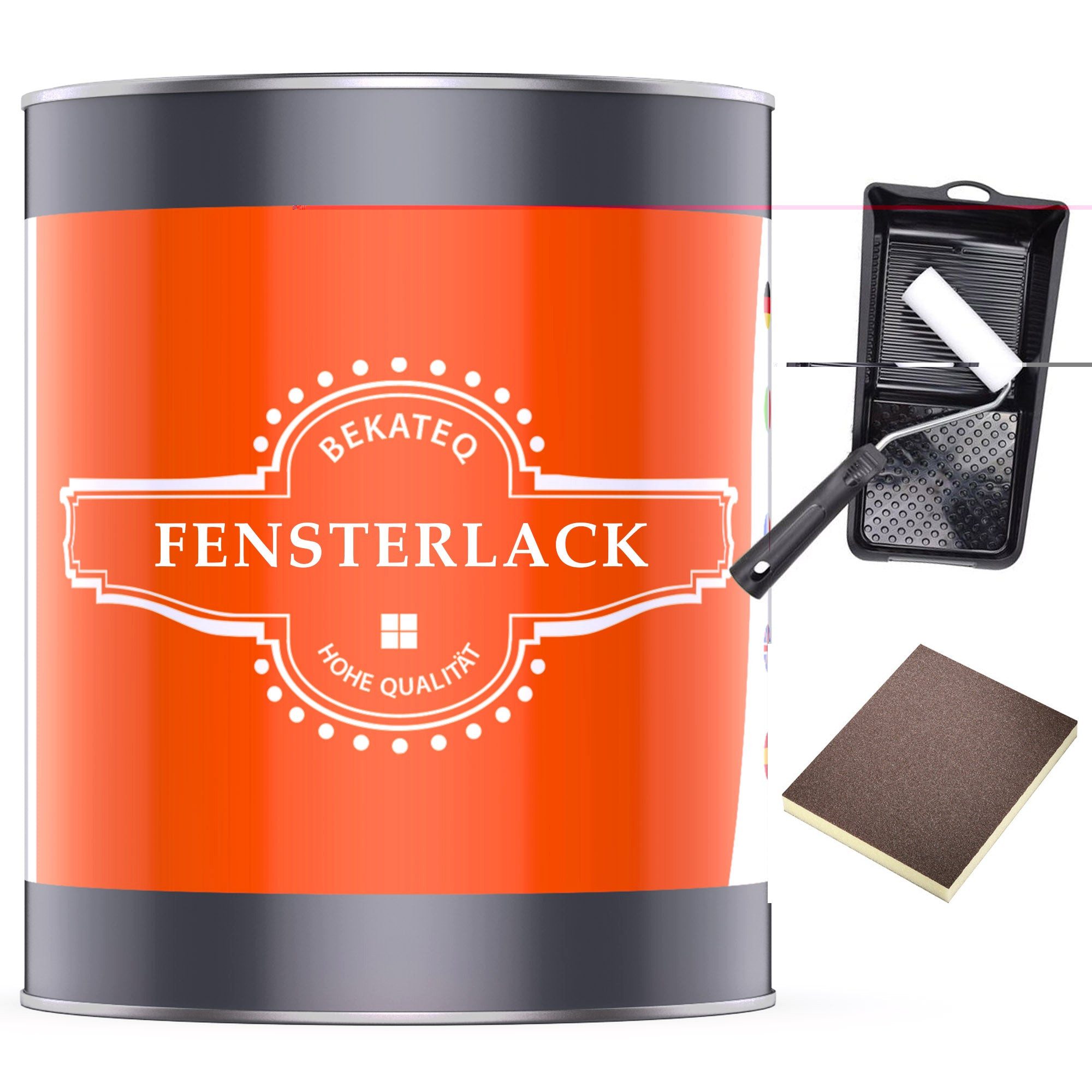 BEKATEQ Tür- und Fensterlack LS-440 Fensterlack, seidenmatt oder glänzend, Lack für Holz, Metall, Kunststoff, Holzlack