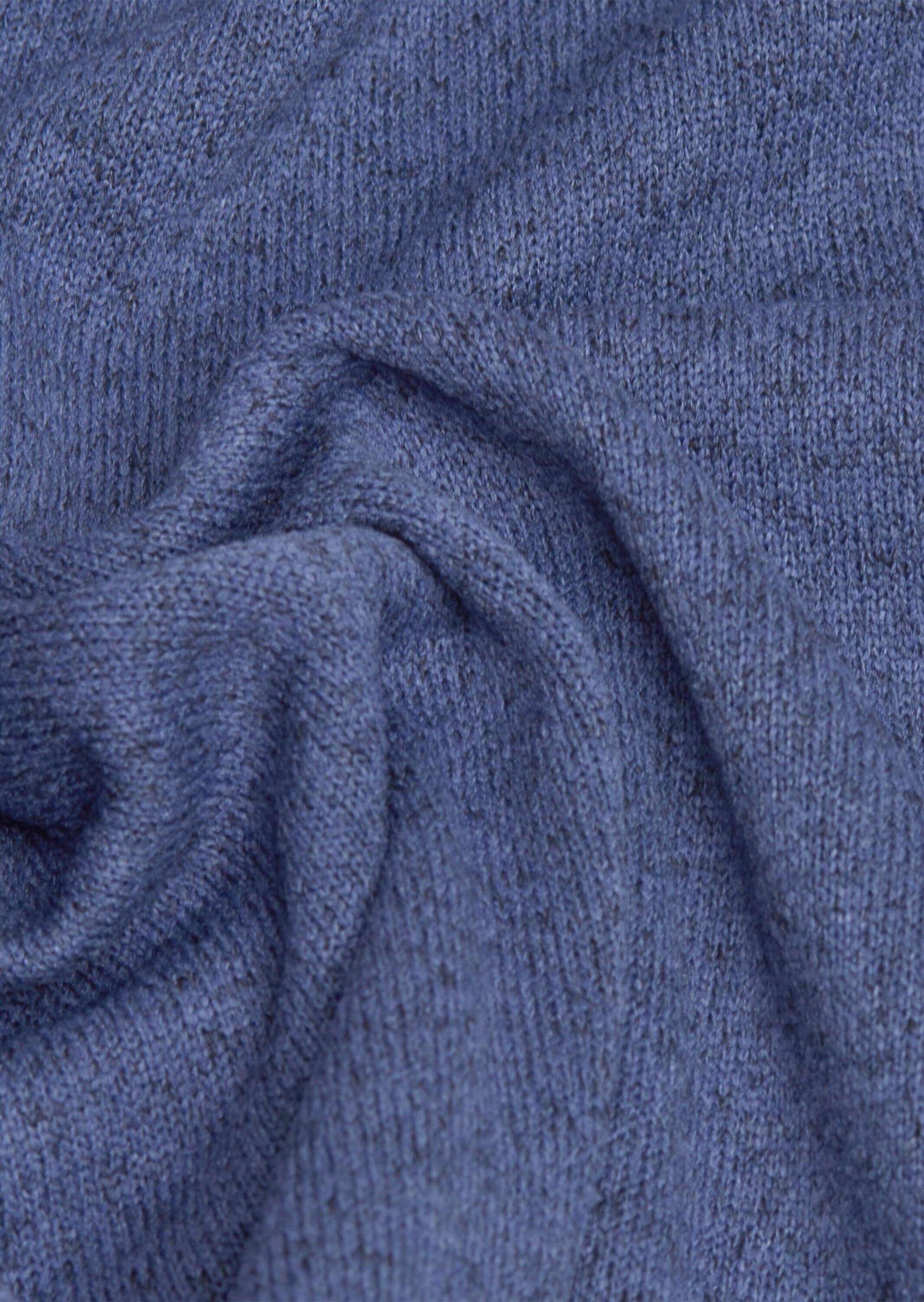 GOLDNER Fleecejacke Kurzgröße: Strickfleece-Jacke schieferblau Kuschelweiche melange 