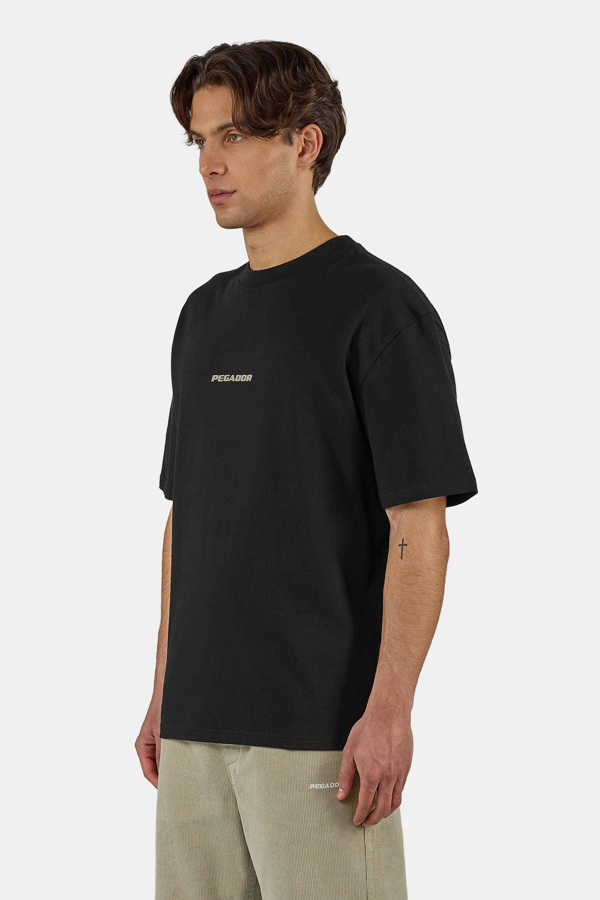 PEGADOR Rundhalsshirt COLNE LOGO OVERSIZED TEE Baumwolle, oversize