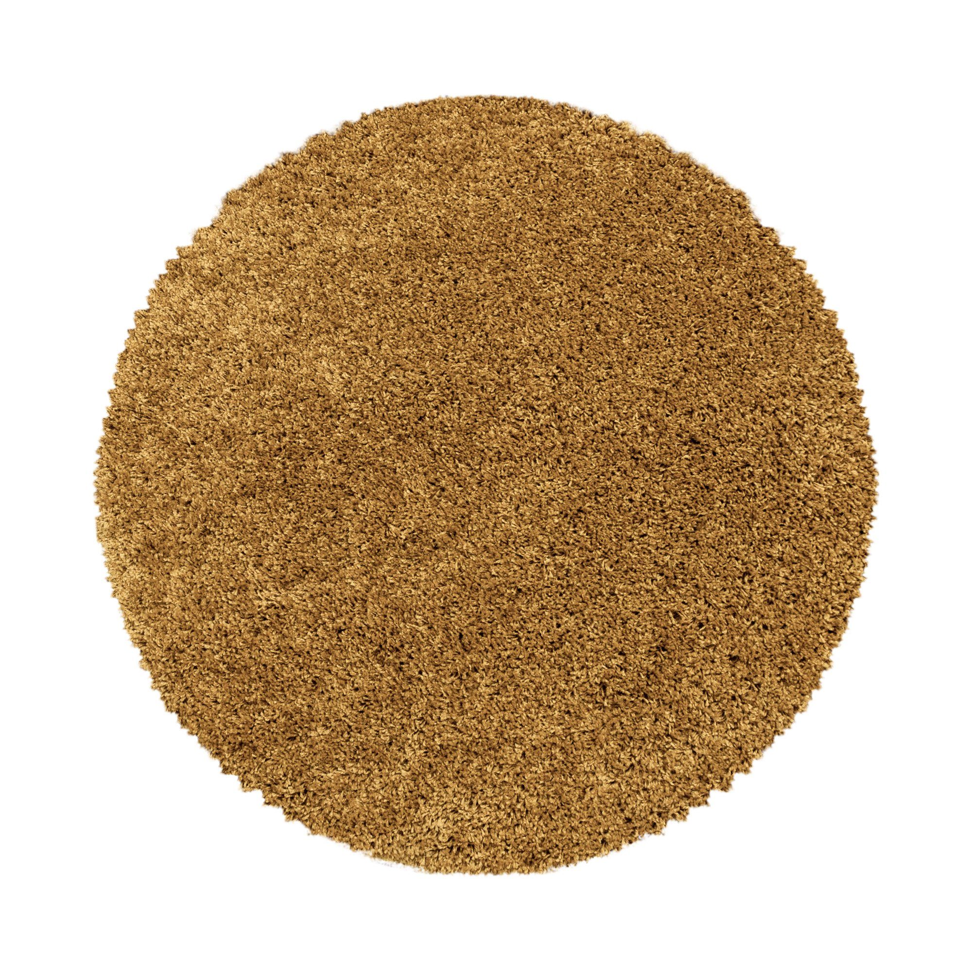 Teppich Unicolor - Einfarbig, Teppium, Rund, Höhe: 30 mm, Einfarbig Shaggy Teppich Wohnzimmer Langflor versch. farben und größen