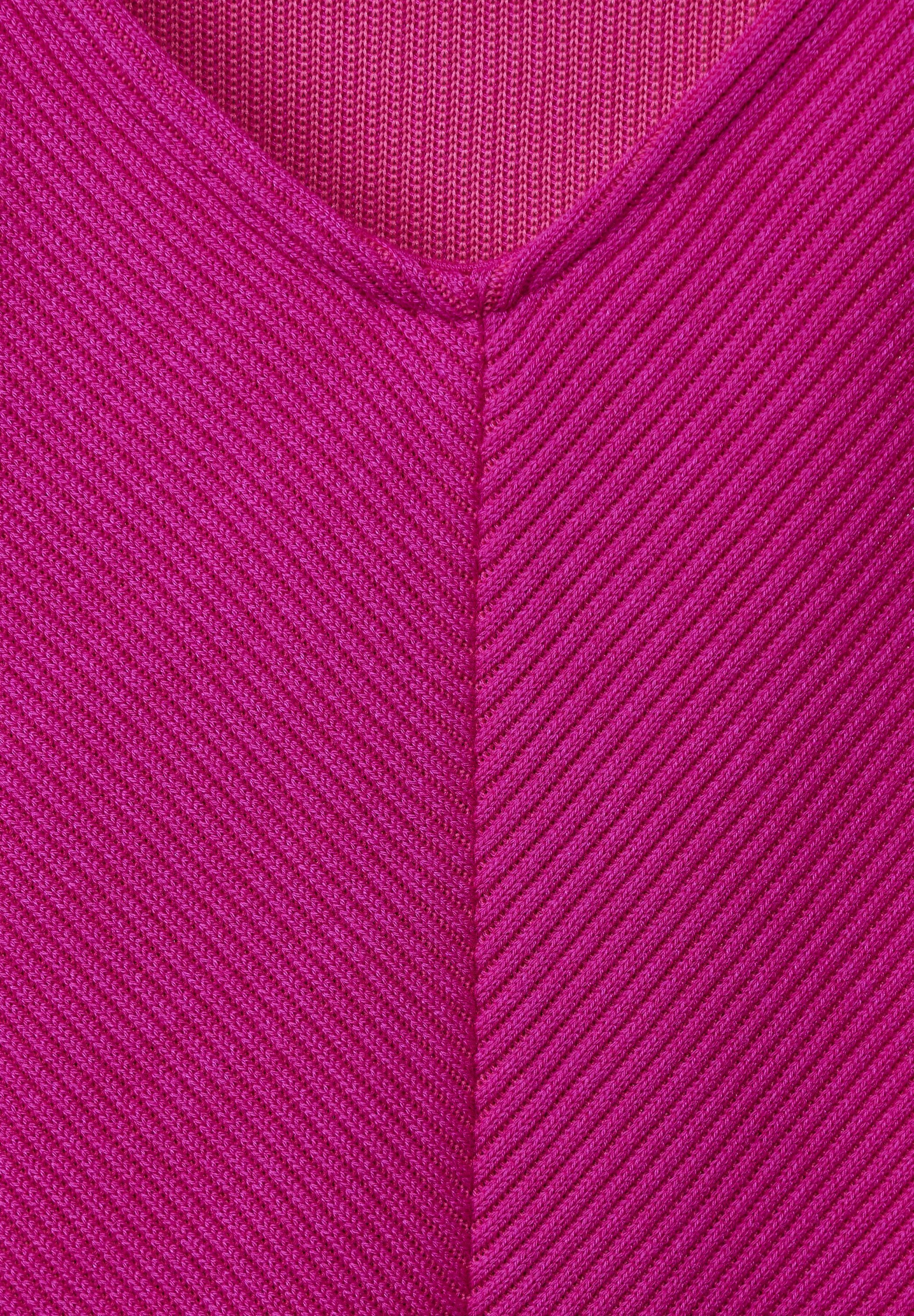 bright STREET Shirt cozy Streifen-Struktur Structure 3/4-Arm-Shirt ONE pink mit Diagonal