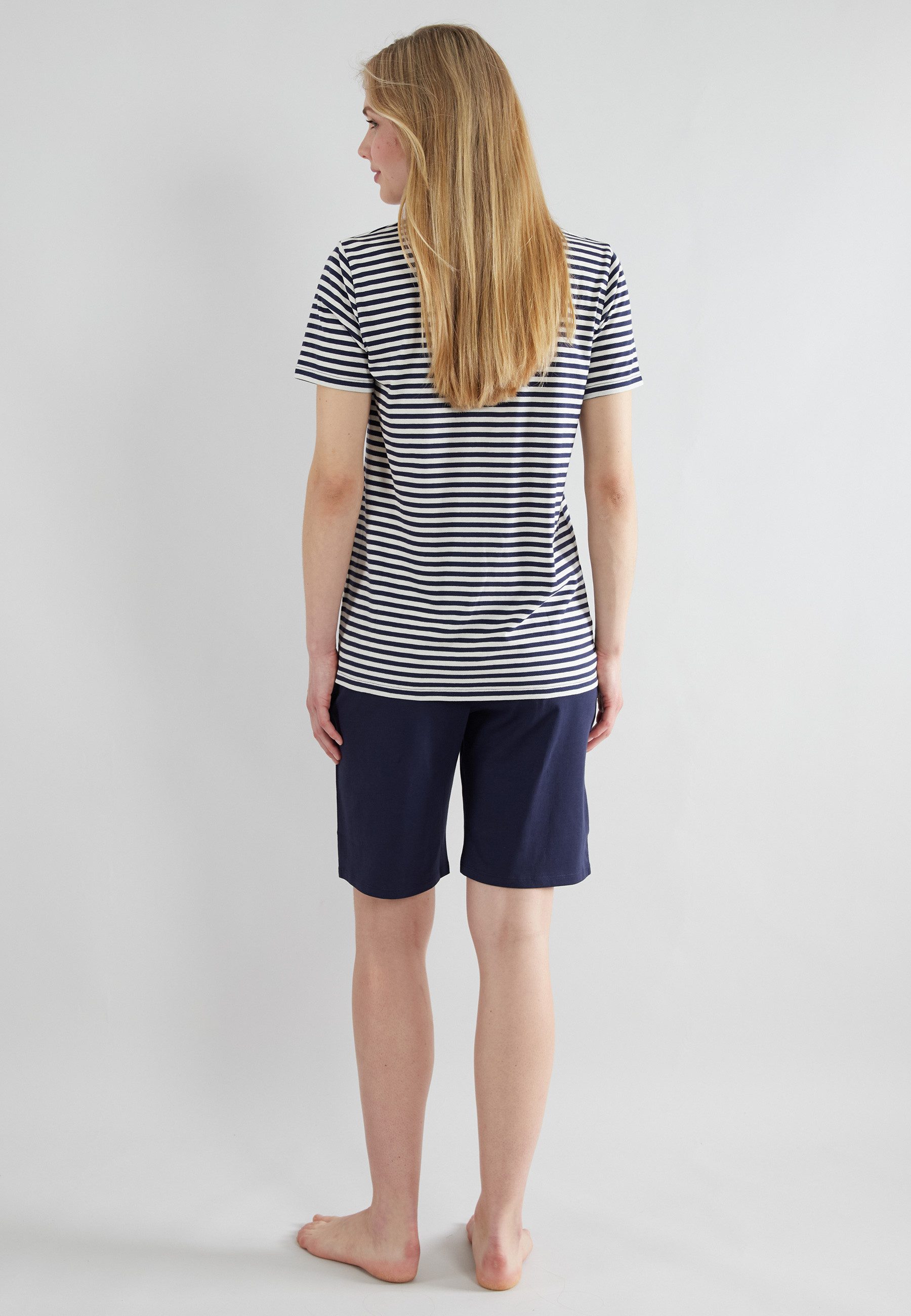 GÖTZBURG Shorty GÖTZBURG Damen Shorty blau quergestreift (1 tlg)
