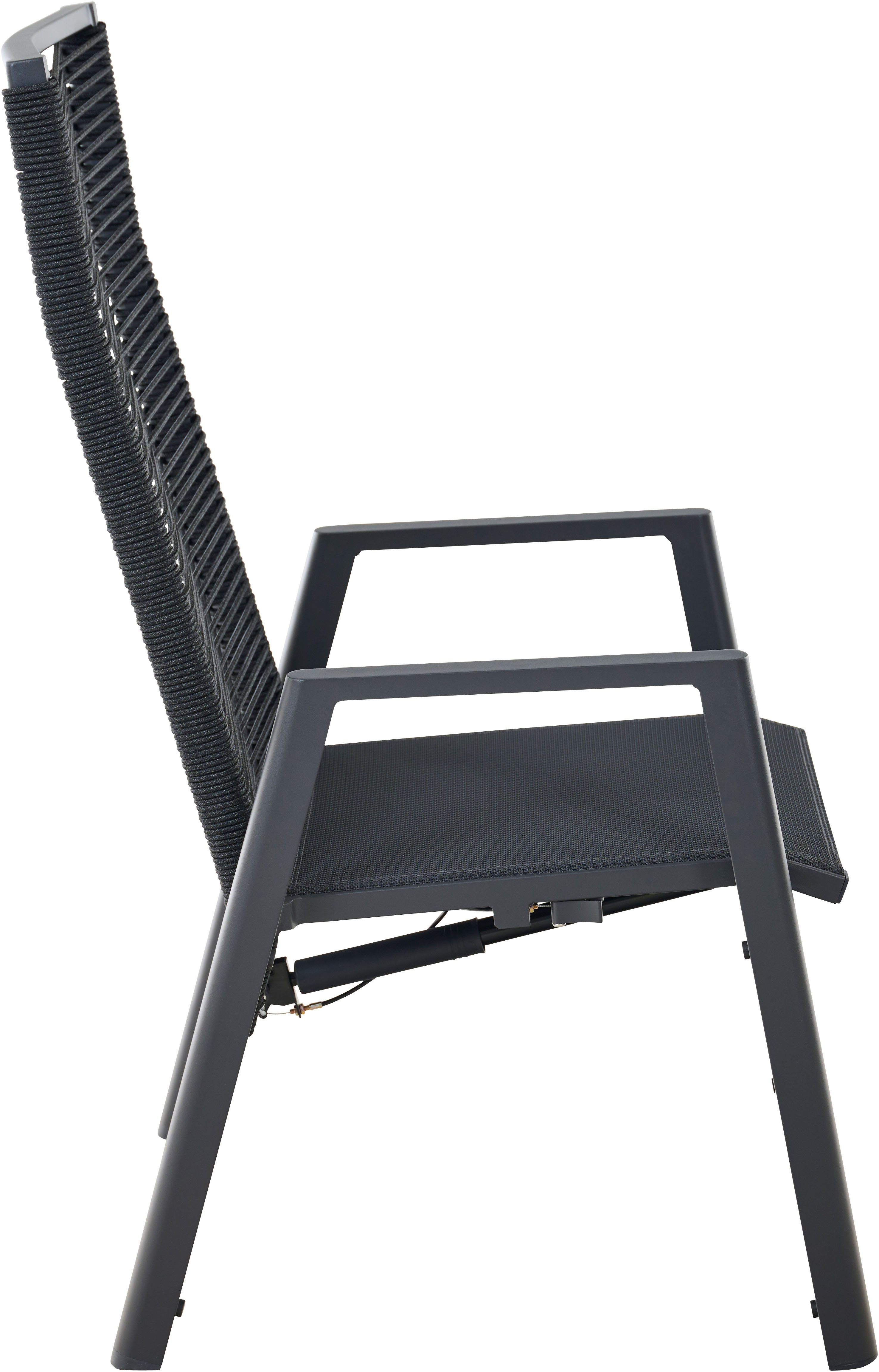 Siena Garden Gartensessel BOLOGNA Move Sessel, Aluminiumgestell, Rope Geflecht