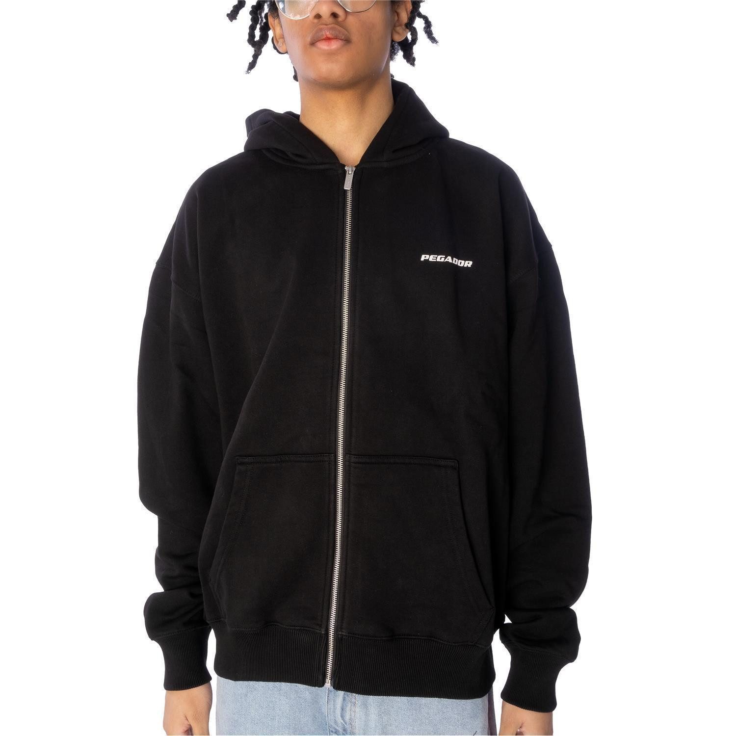 PEGADOR Kapuzensweatjacke Sweatjacke Pegador Colne Logo Oversized