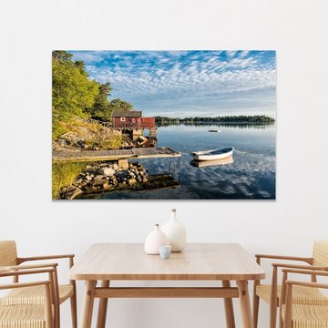WallSpirit Leinwandbild "Schären - Schwedische Küste" - XXL Wandbild, Leinwandbild geeignet für alle Wohnbereiche